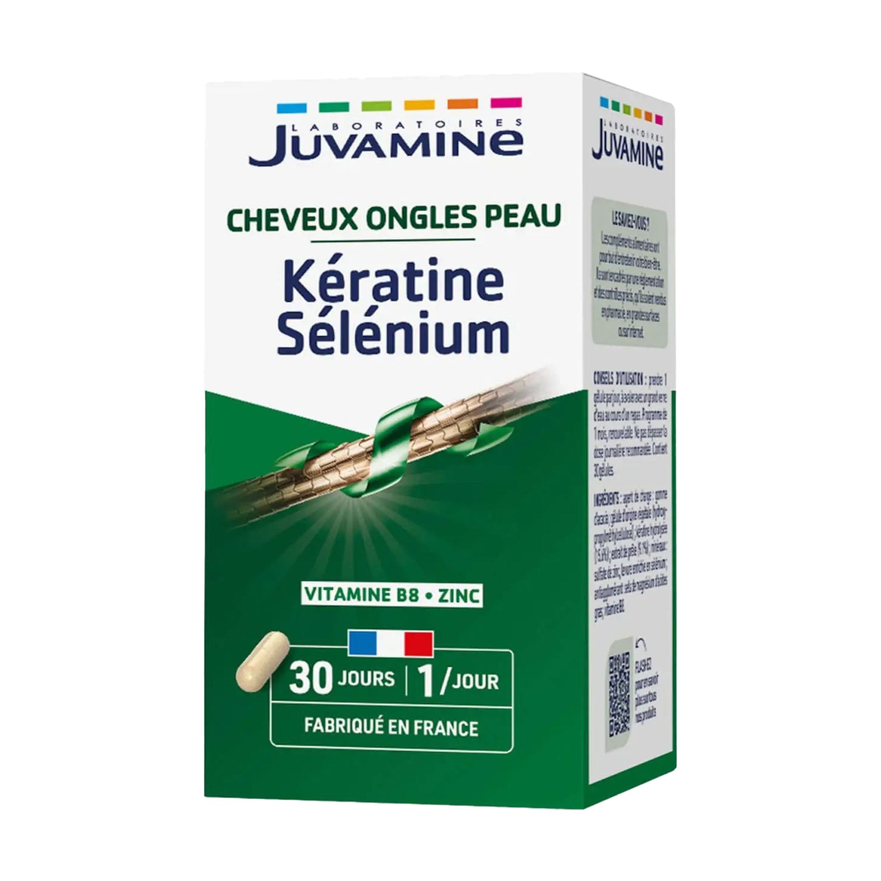 

Кератин та селен Juvamine Волосся, нігті, шкіра, 30 капсул