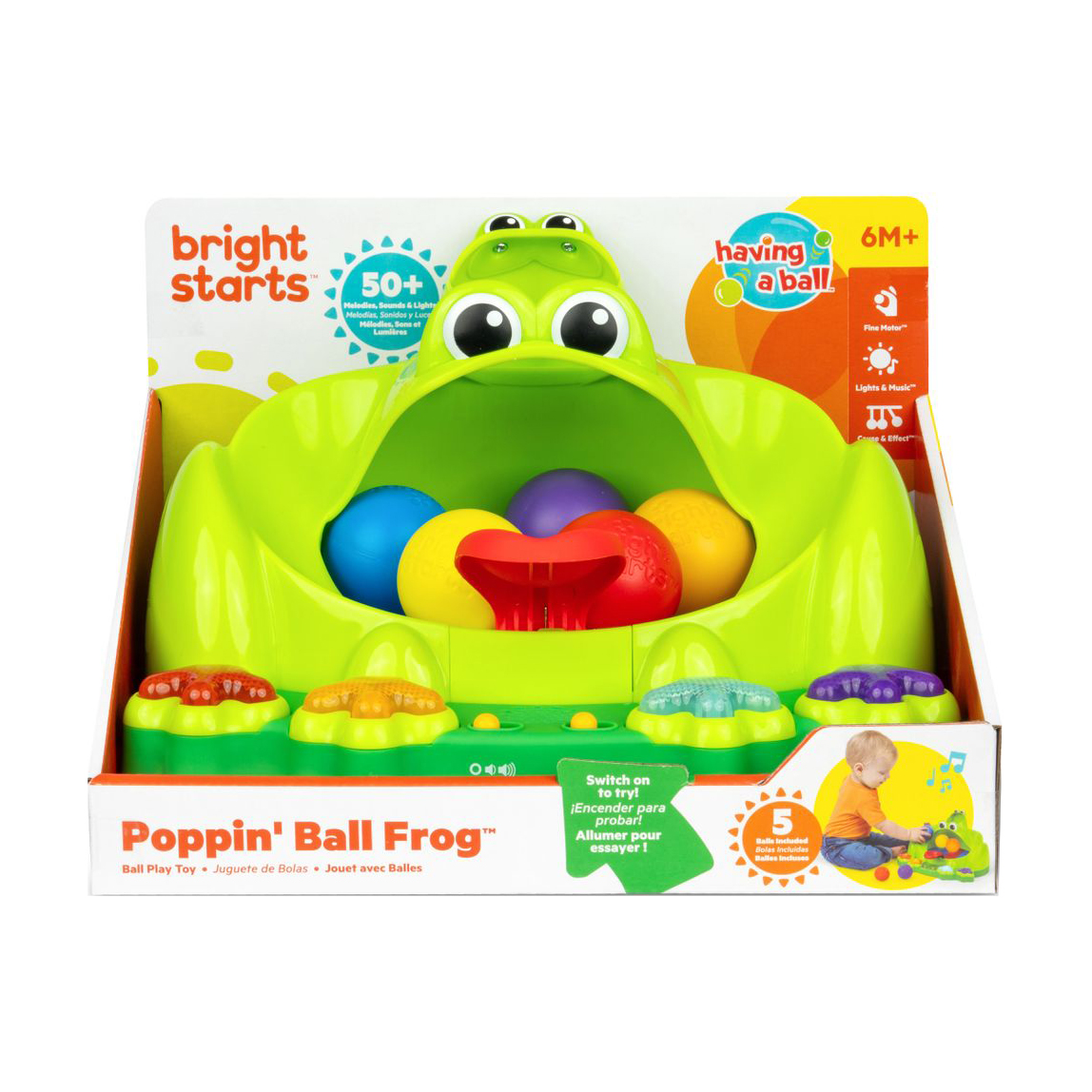 

Музична іграшка Bright Starts Poppin' Ball Frog від 6 місяців, 20.4*27.9*17.7 см (17159)