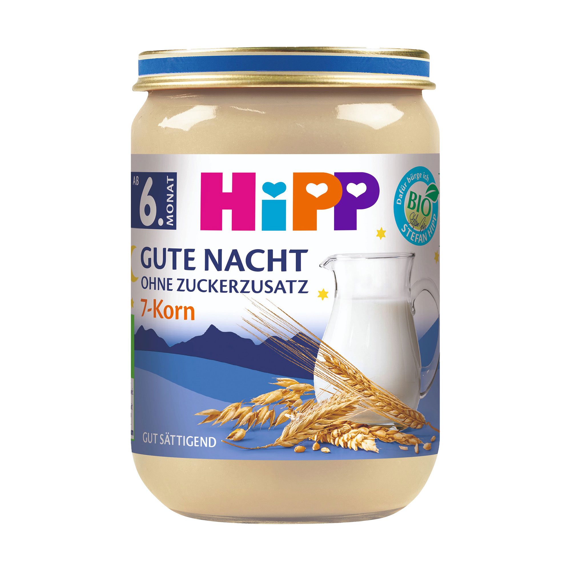 

Молочна органічна каша HIPP На добраніч, 7 злаків, від 6 місяців, 190 г