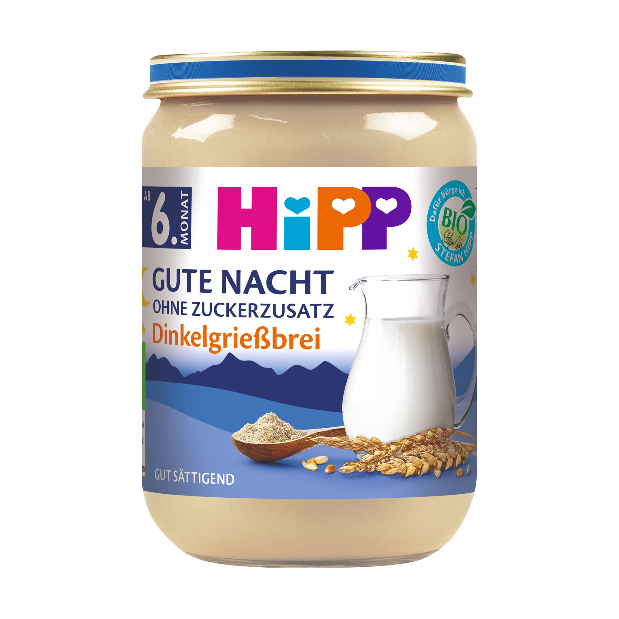 

Молочна органічна спельтова каша HIPP На добраніч, від 6 місяців, 190 г
