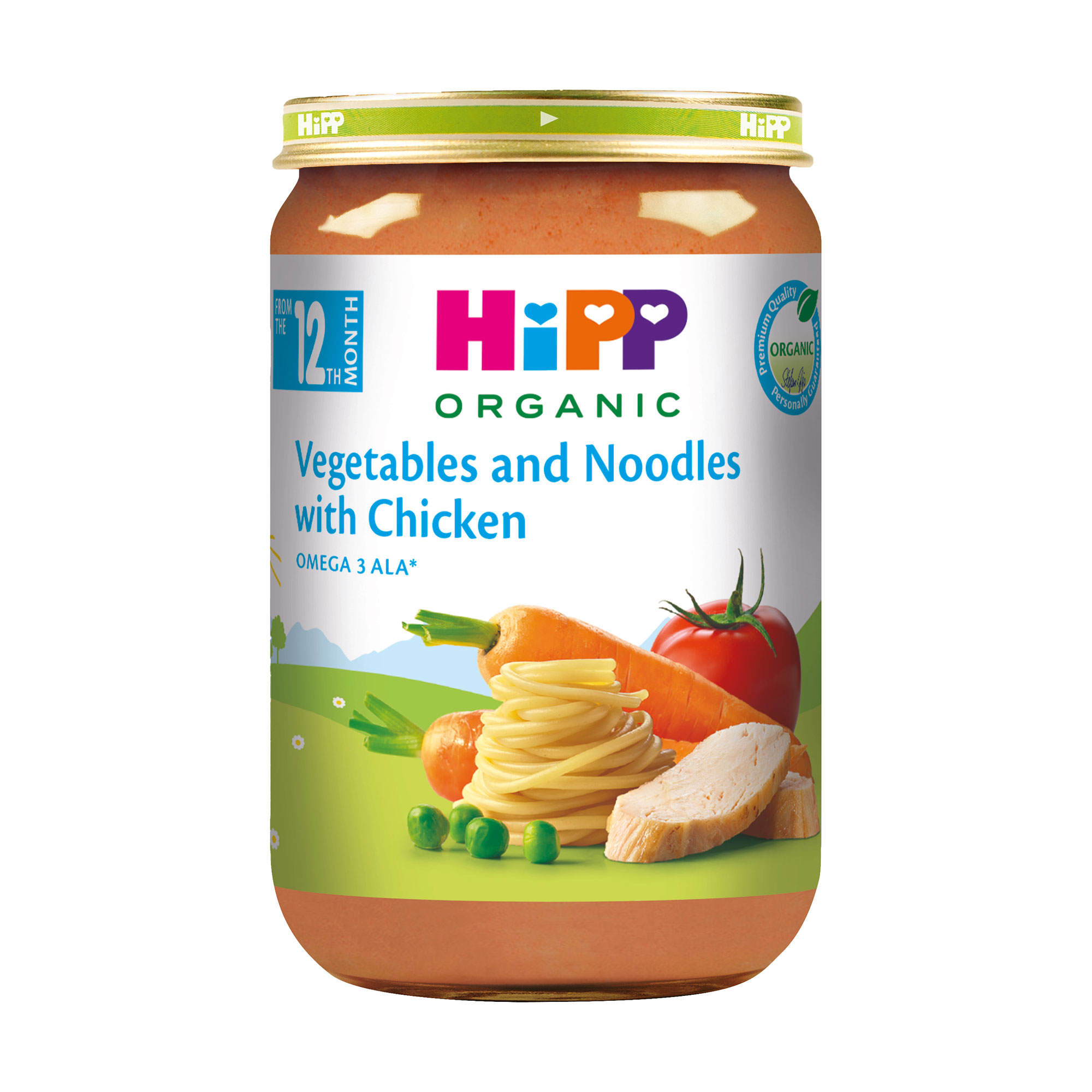 

Уцінка! Органічне пюре HIPP Овочі та локшина з куркою, від 1 року, 220 г