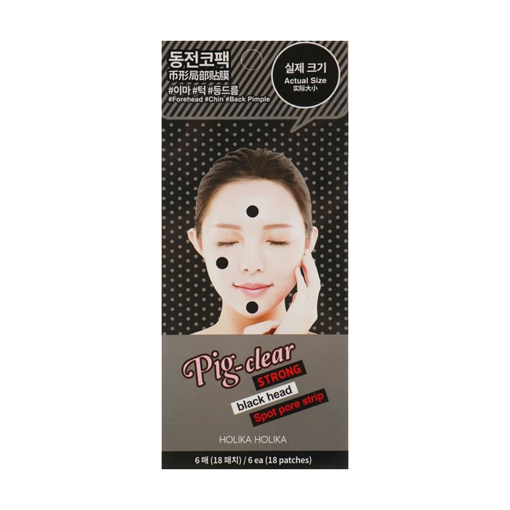 

Точкові патчі для носа Holika Holika Pig-Nose Clear Strong Black Head Spot Pore Strip для очищення пор, 6 шт