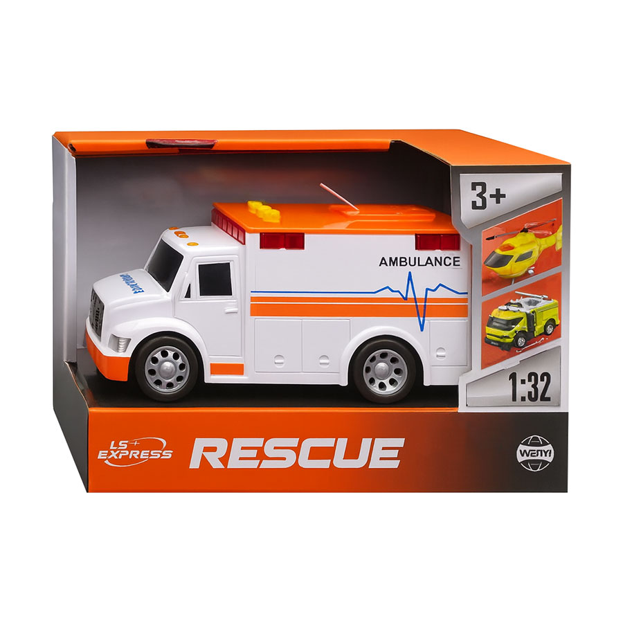 

Дитяча іграшка-машина Shantou Jinxing Швидка допомога, 1:32, зі світлом та звуком, 7*6*15.5 см, від 3 років (WY1109B)