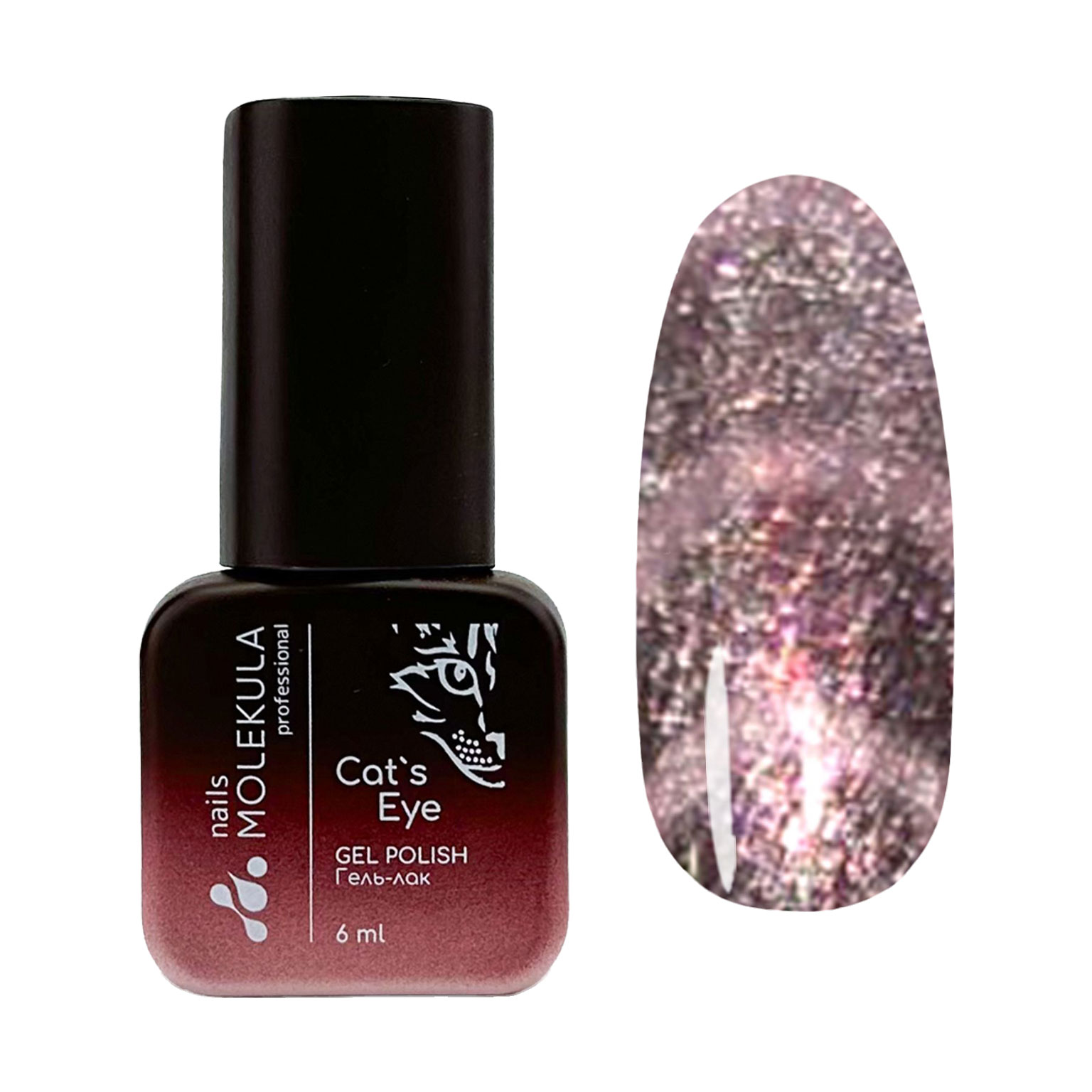 

Світловідбивний гель-лак для нігтів Nails Molekula Professional Flash Dragon Eyes Gel Polish DE01, 6 мл