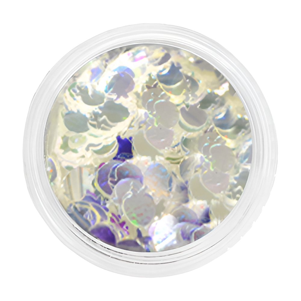 

Паєтки для декору нігтів Nails Molekula Professional Sequins Apples White Holographic, 5 г