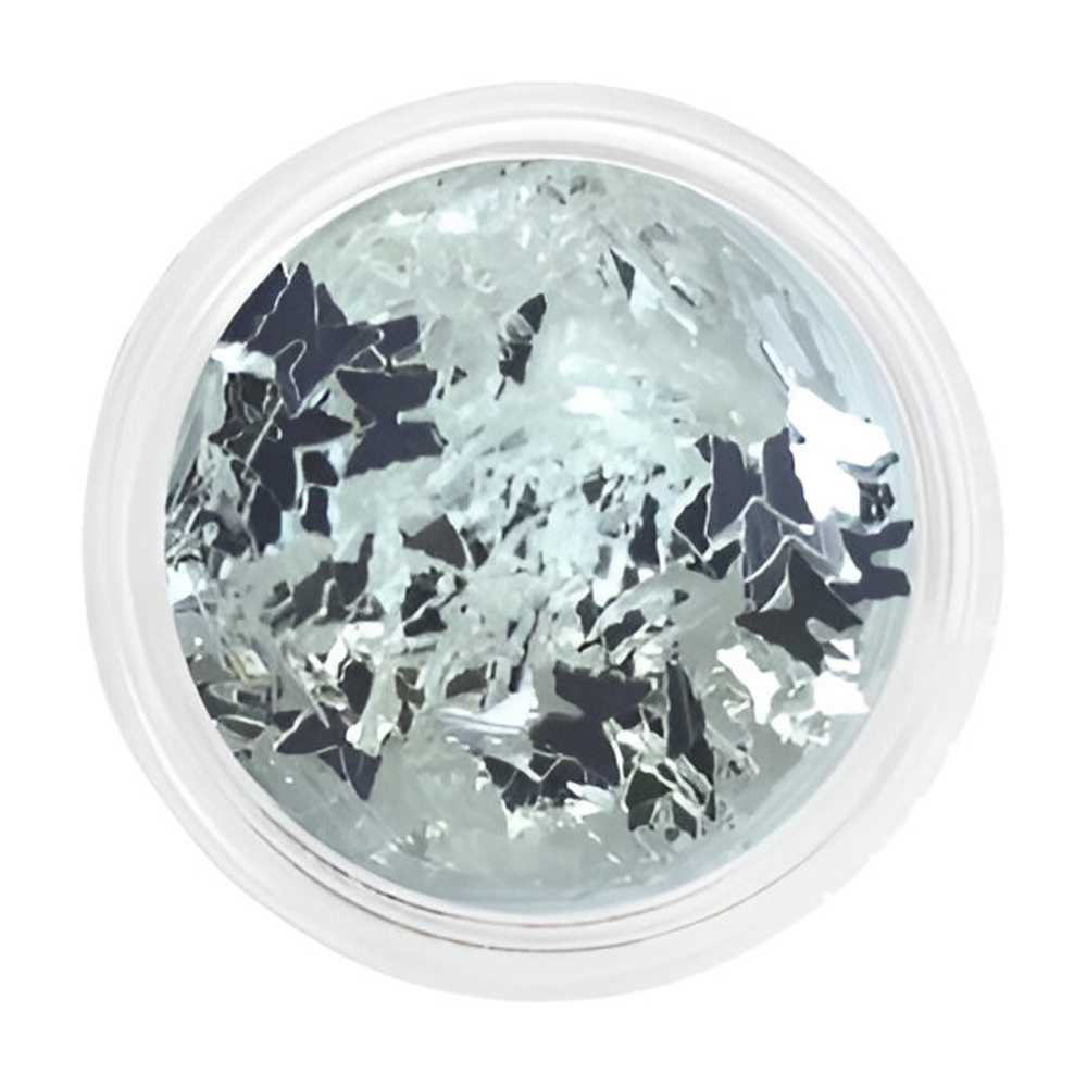 

Паєтки для декору нігтів Nails Molekula Professional Sequins Butterflies, Silver, 5 г