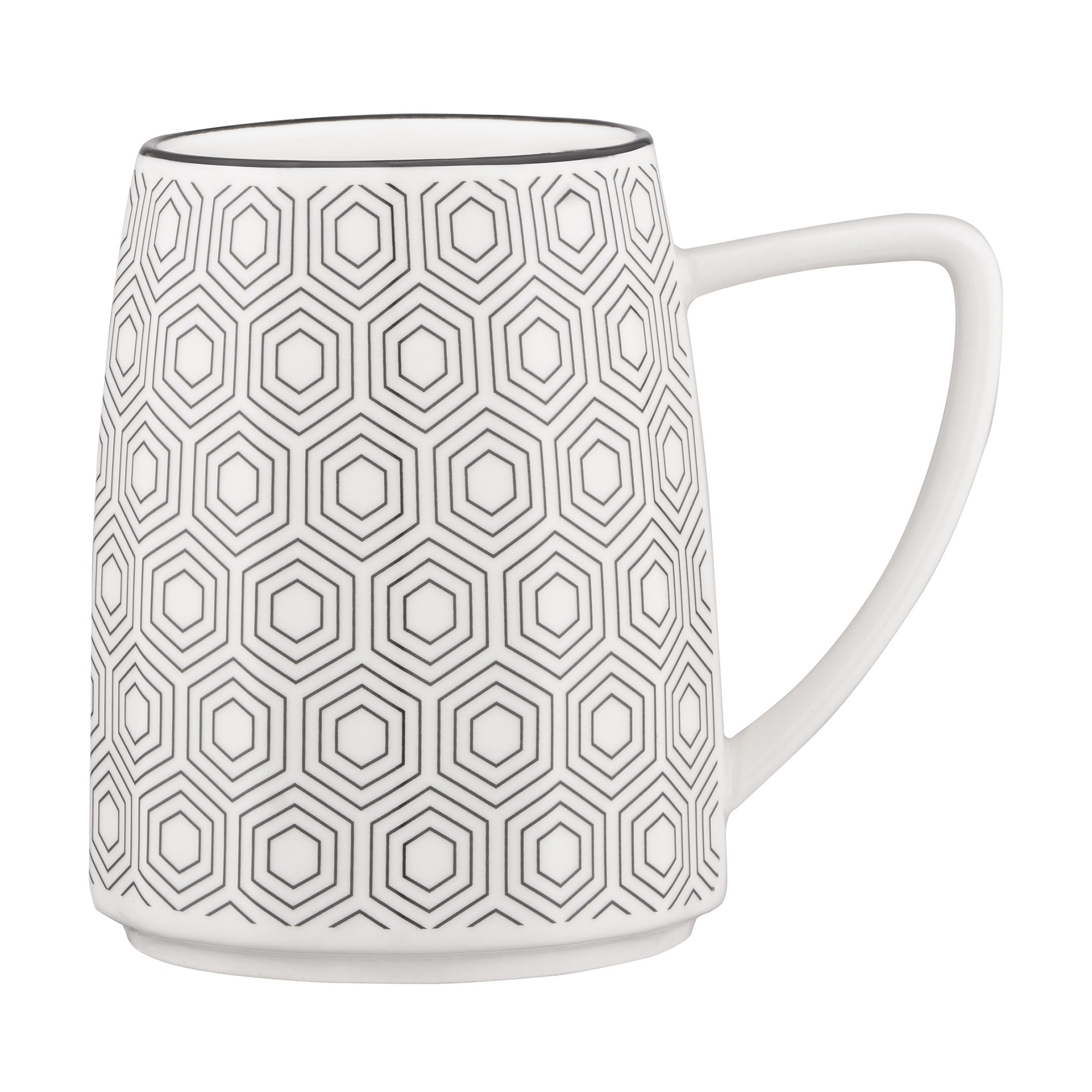 

Чашка Ardesto Lamberto біло-сіра, 360 мл (AR3051)