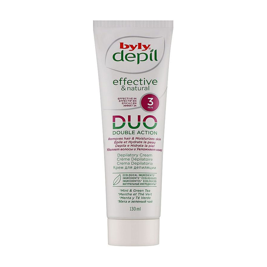 

Крем для депіляції Byly Depil DUO Double Action Depilatory Cream з м'ятою та зеленим чаєм, 130 мл