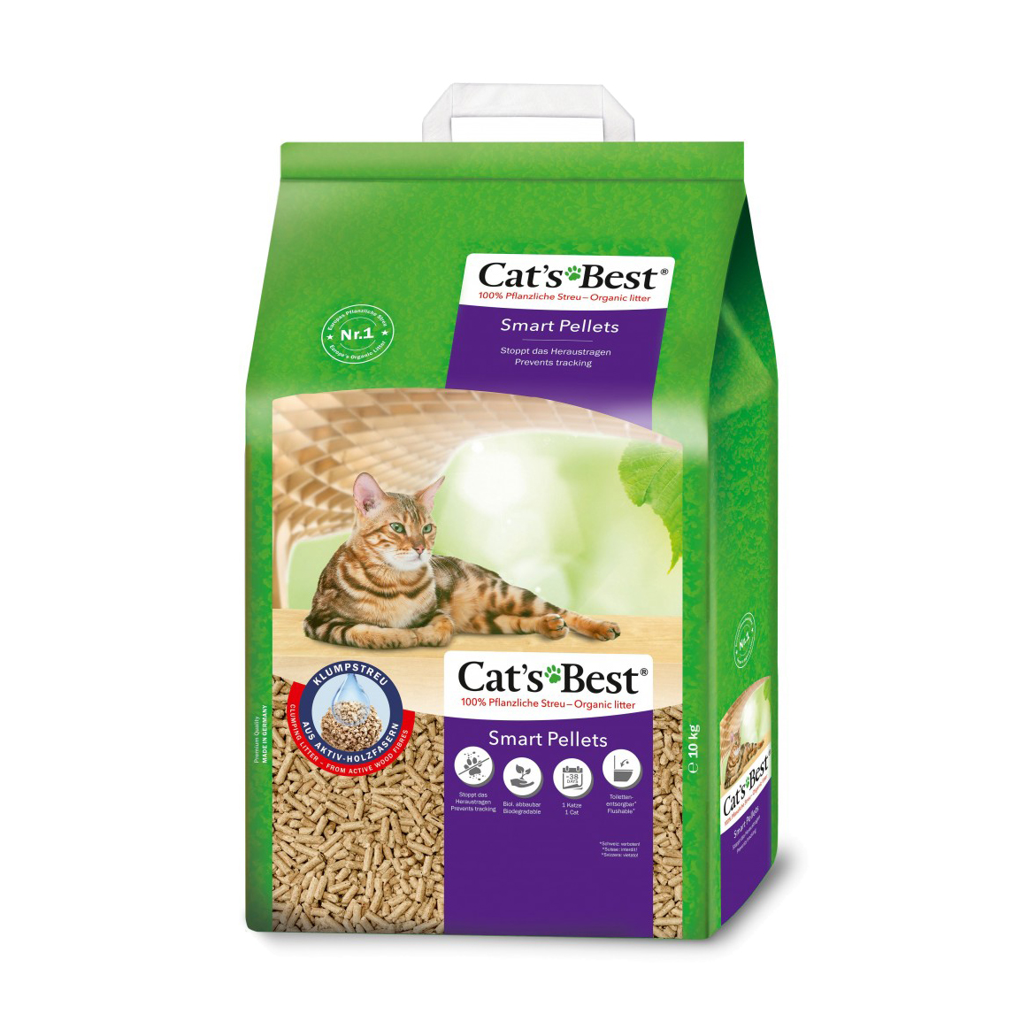 

Деревний наповнювач для котячого туалету Cat's Best Smart Pellets, 10 кг