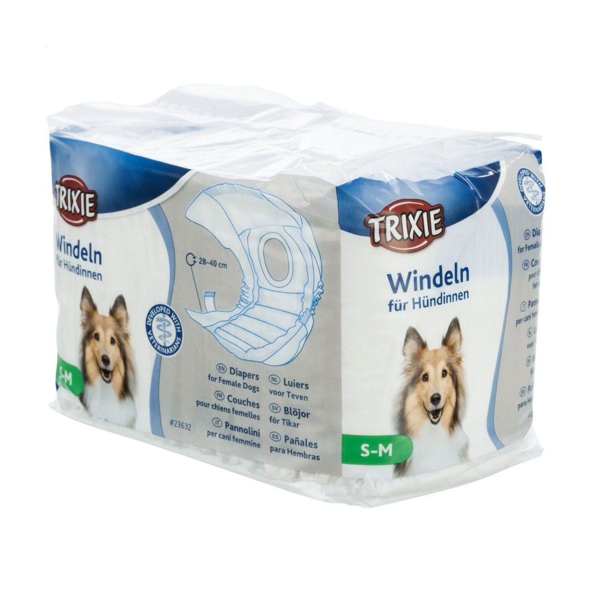 

Підгузки для собак (хлопчиків) Trixie розмір S-M (28-40 см), 12 шт (23632)