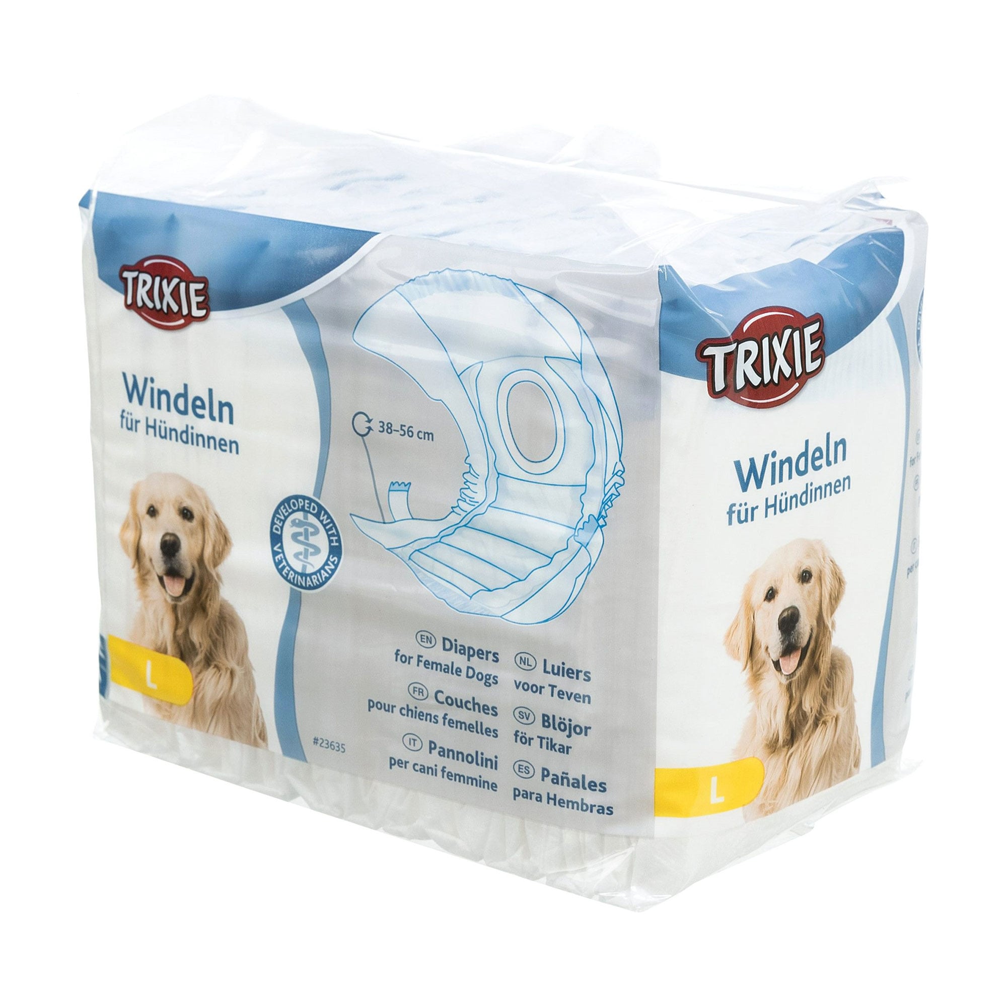 

Підгузки для собак (хлопчиків) Trixie розмір L (38-56 см), 12 шт (23635)