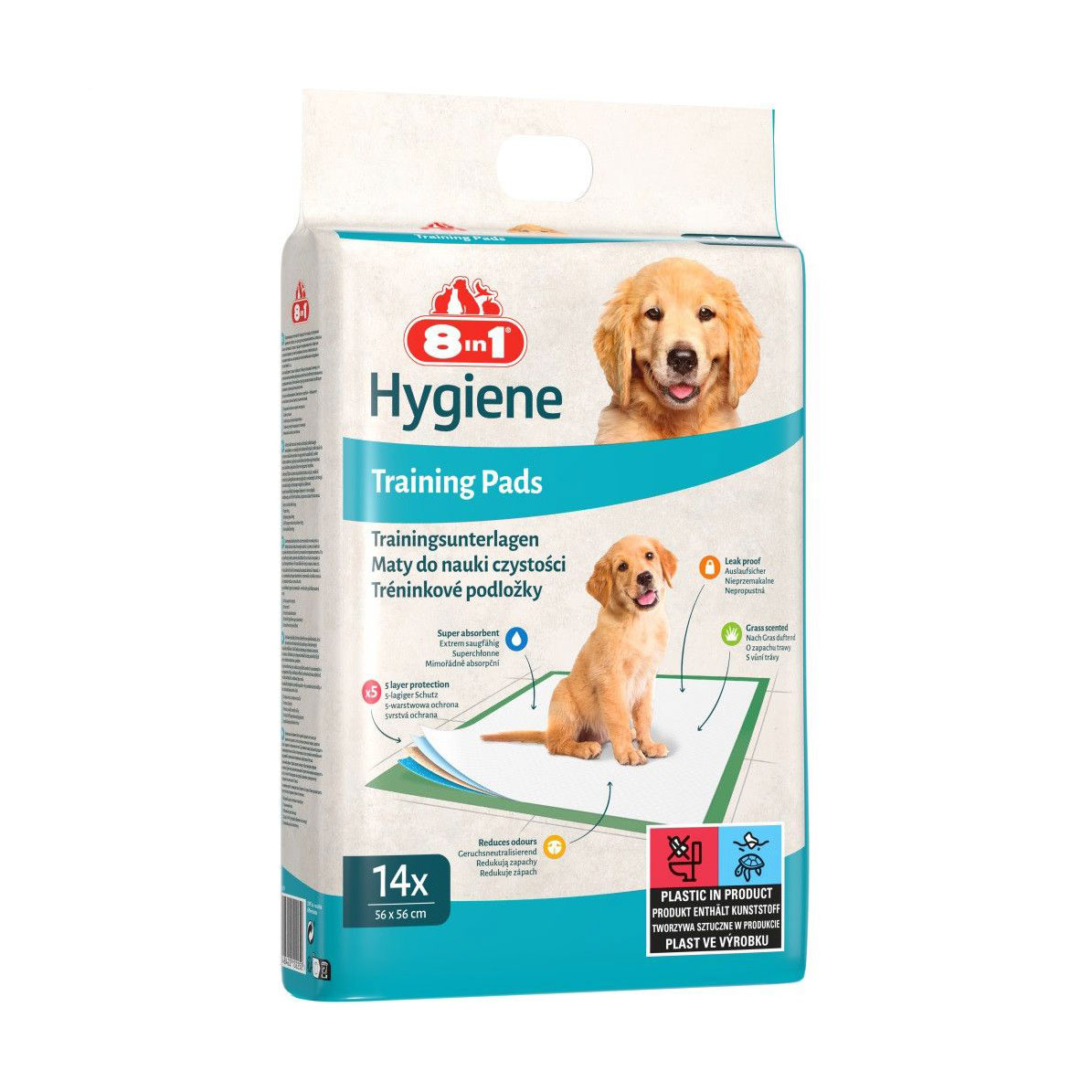 

Пелюшки для собак 8in1 Training Pads, 56*56 см, 14 шт