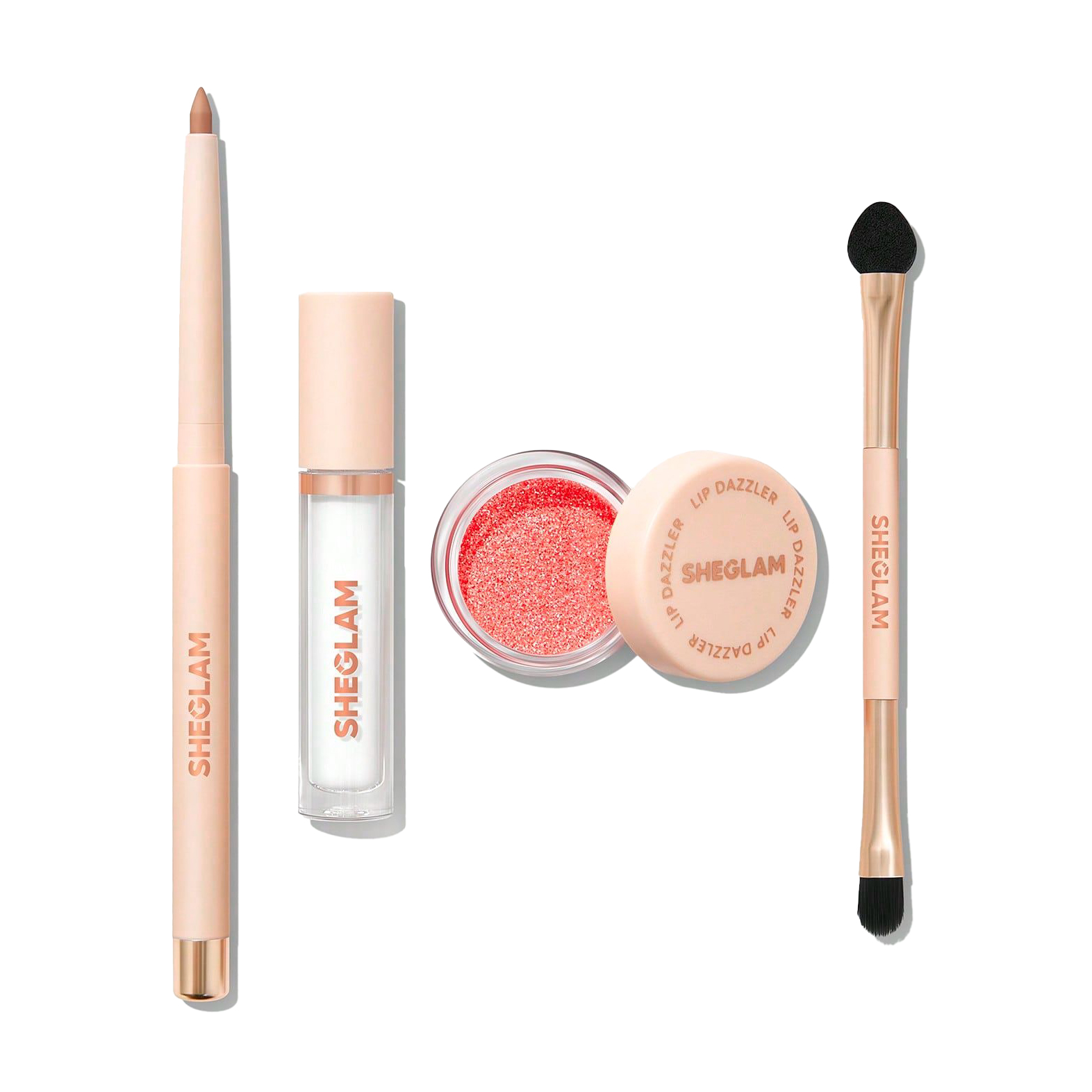 

Набір для макіяжу губ Sheglam Lip Dazzler Glitter Kit, Final Act (олівець, 0.2 г + пензлик, 1 шт + блиск, 1.1 г + блискітки, 1.7 г)