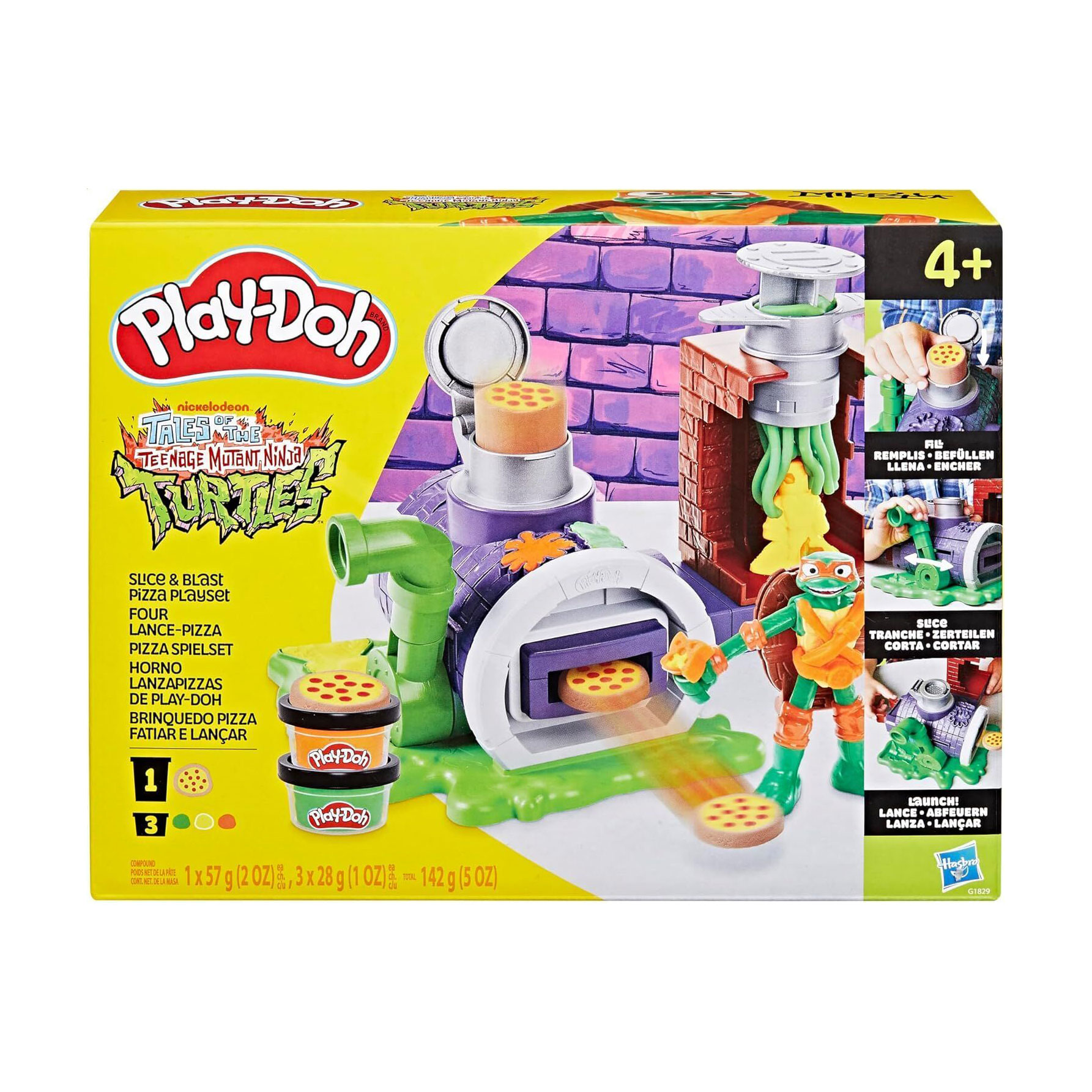 

Набір для ліплення Play-Doh Черепашки-ніндзя: Піца-атака, від 4 років, 3 баночки (G1829)