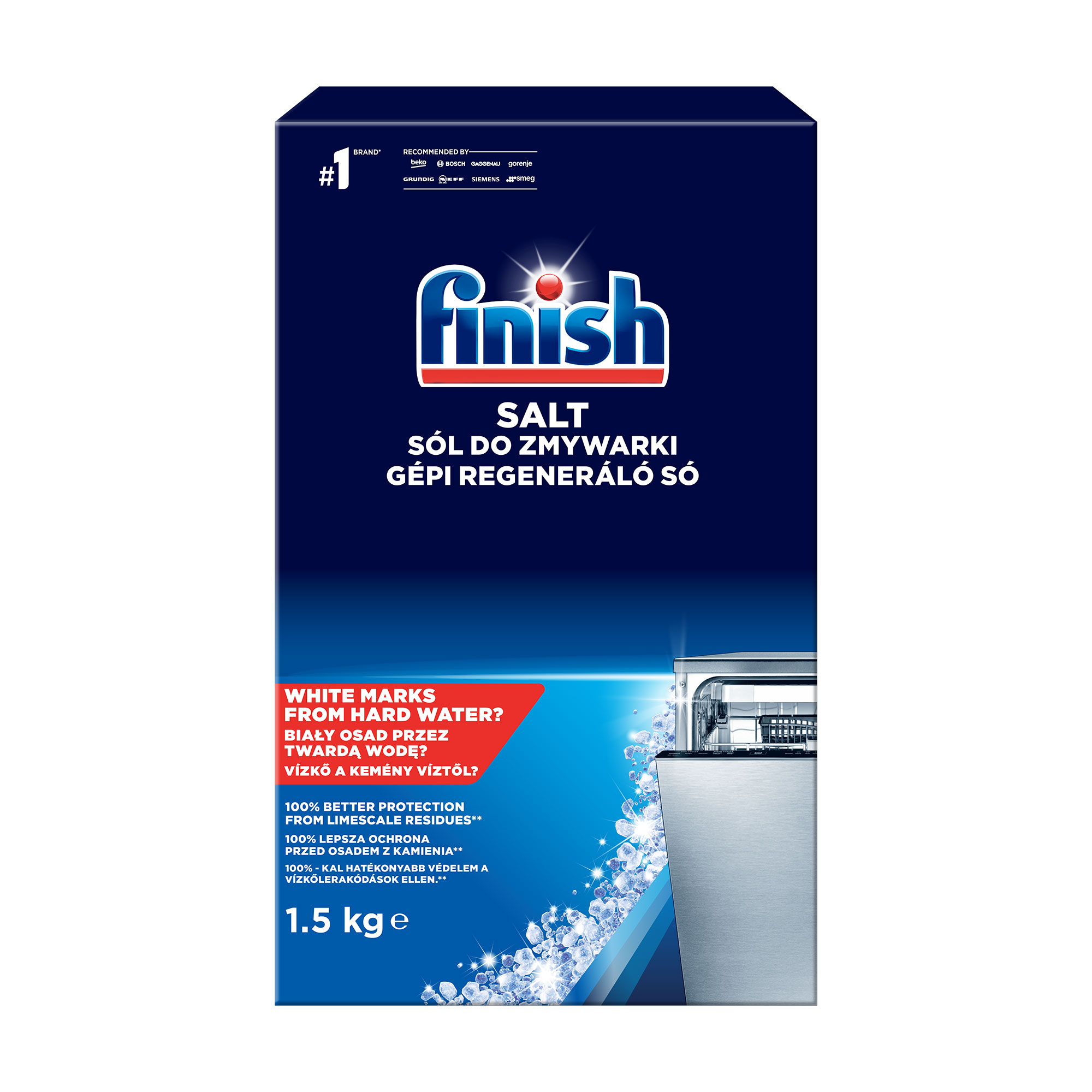 

Уцінка! Сіль для пом'якшення води в посудомийній машині Finish, 1.5 кг
