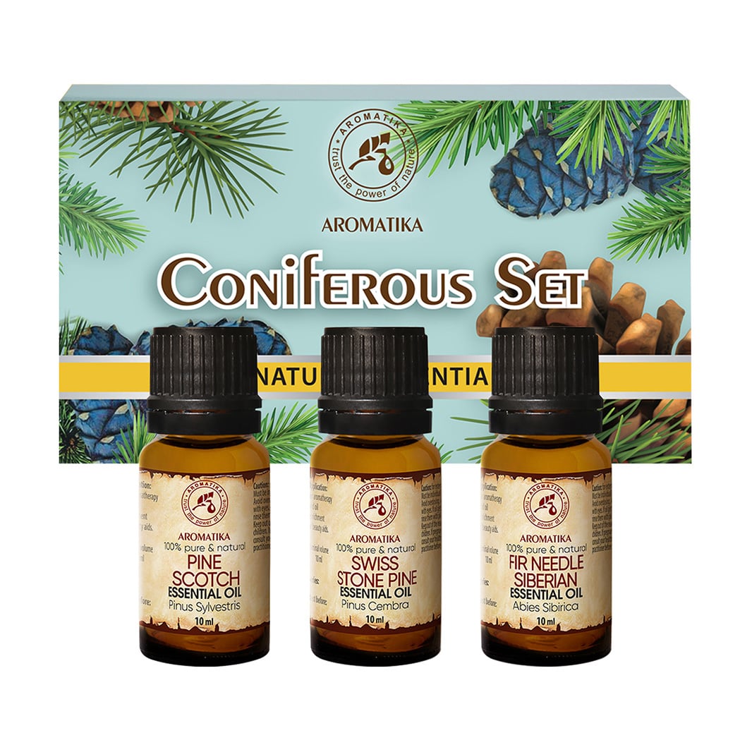 

Набір ефірних олій Ароматика Хвойний аромат (сосна звичайна, 10 мл + сосна швейцарська, 10 мл + яліцева, 10 мл)