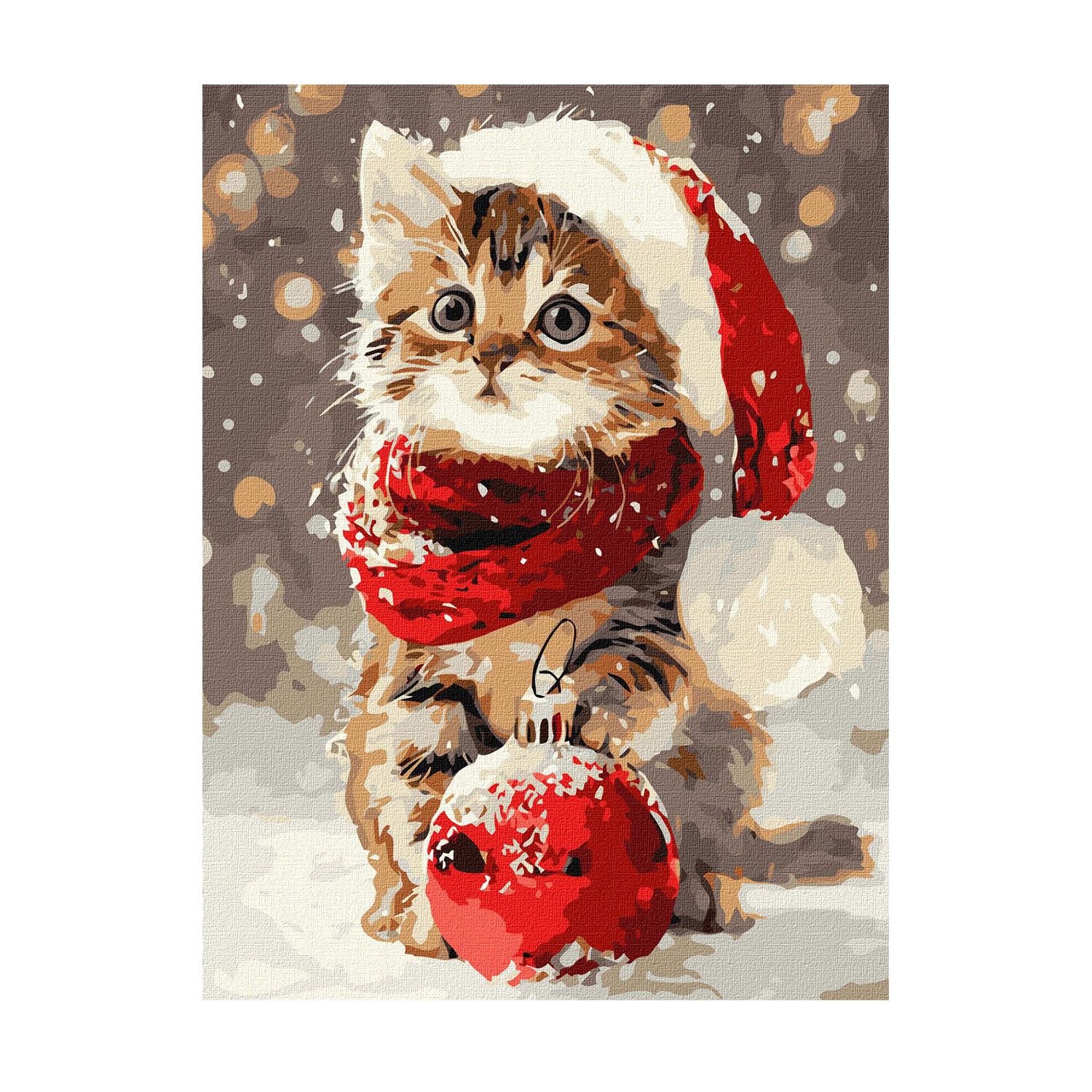 

Картина за номерами Ideyka Кошеня і новорічна прикраса, 30*40 см (KHO6845)