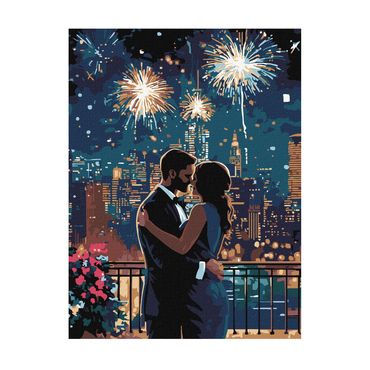 

Картина за номерами Ideyka Мить кохання з фарбами металік extra, 30*40 см (KHO8484)