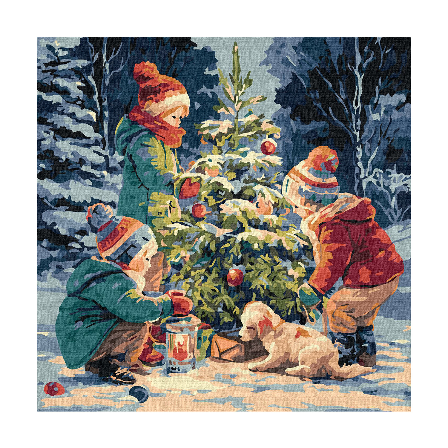 

Картина за номерами Ideyka Ялинка дружби, 40*40 см (KHO8699)