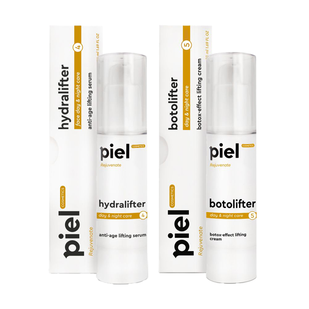 

Ліфтінг-комплекс для обличчя Piel Cosmetics проти мімічних зморщок (сироватка, 50 мл + крем, 50 мл)