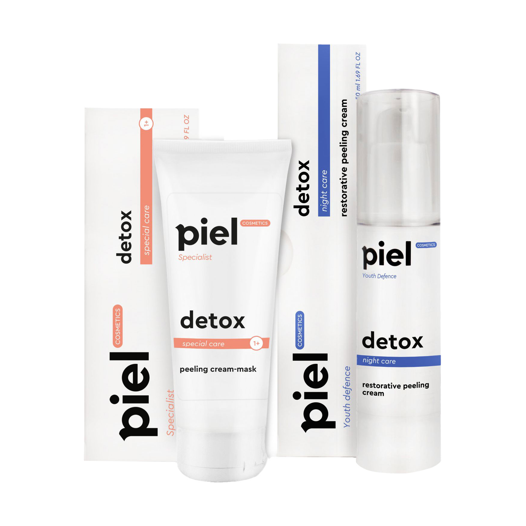 

Комплексний набір для обличчя Piel Cosmetics Детокс, для тьмяної стресової шкіри (крем-маска, 75 мл + крем, 50 мл)