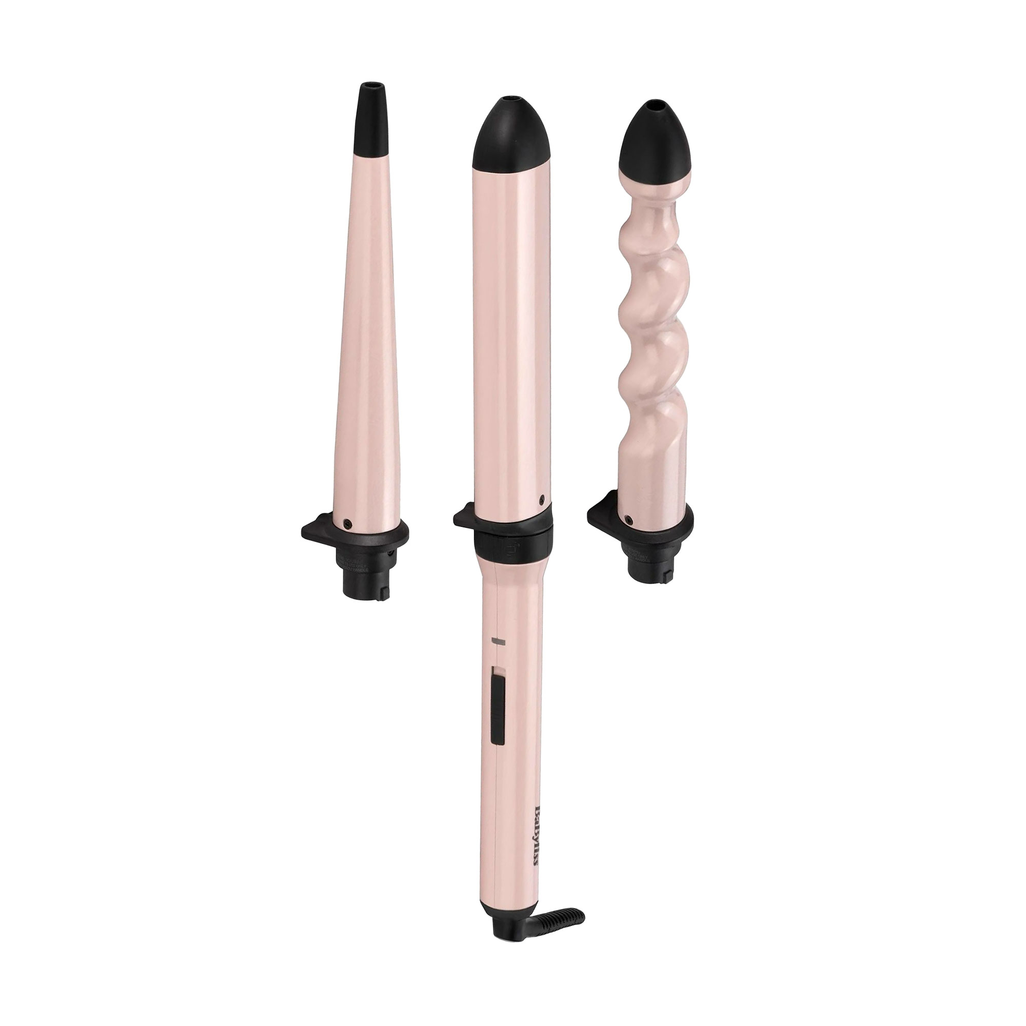 

Мультистайлер для волосся BaByliss PRO Curl & Wave Trio Styler з термокилимком та рукавицею, чорно-рожевий (MS750E)