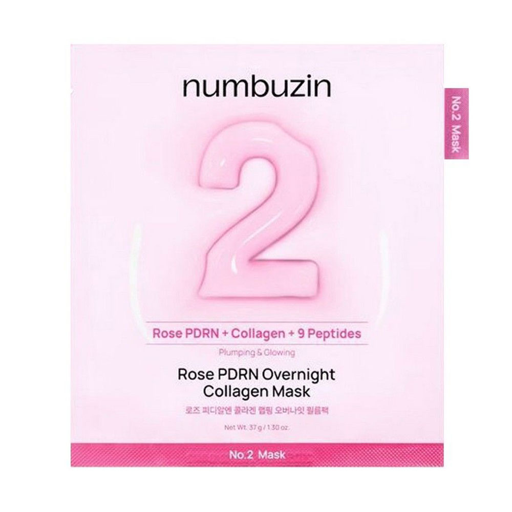 

Нічна маска для обличчя Numbuzin No.2 Rose PDRN Overnight Collagen Mask з трояндою, PDRN та колагеном, 37 г