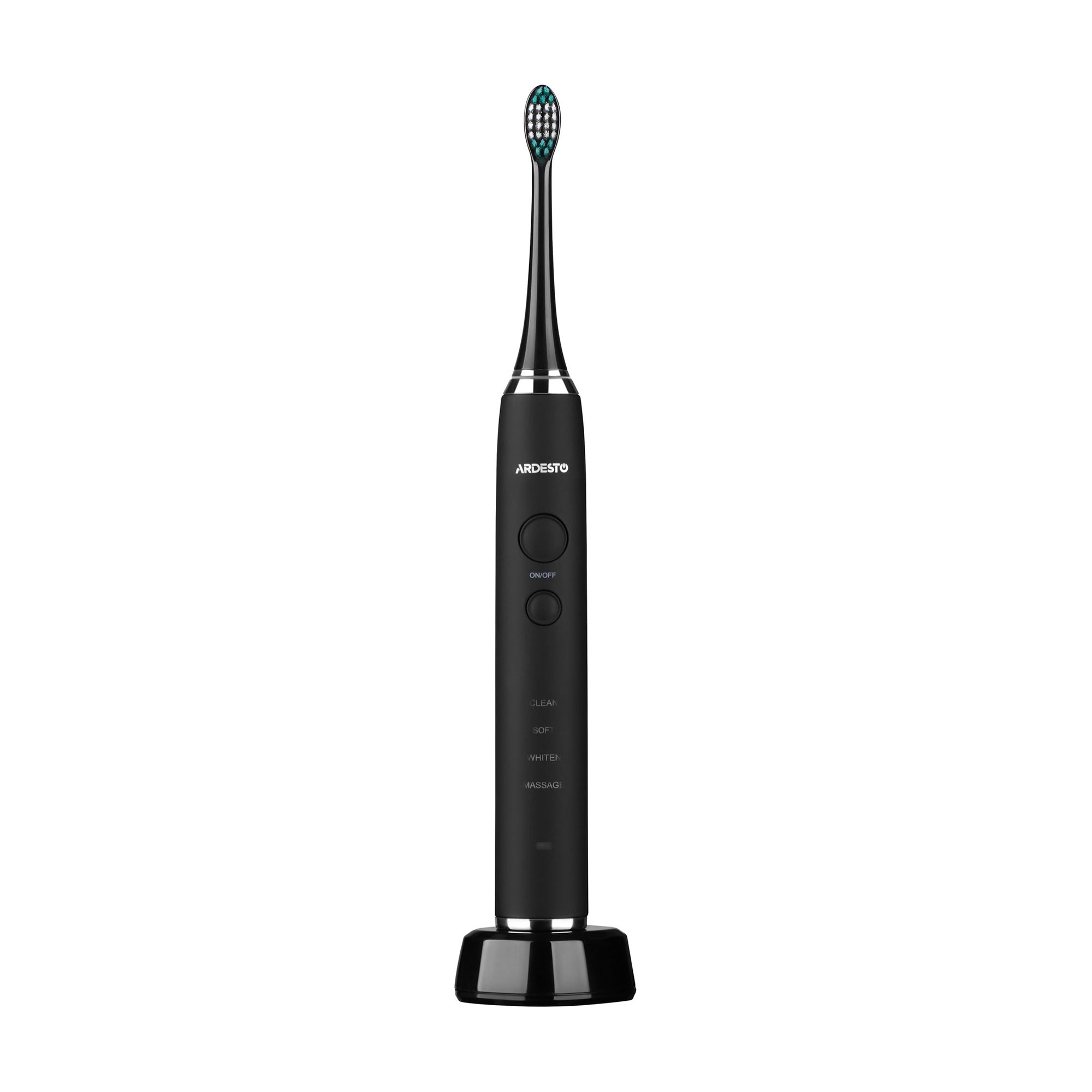 

Електрична зубна щітка Ardesto Electric Toothbrush 5 насадок, з футляром, чорна, 1 шт (ETB-211B)