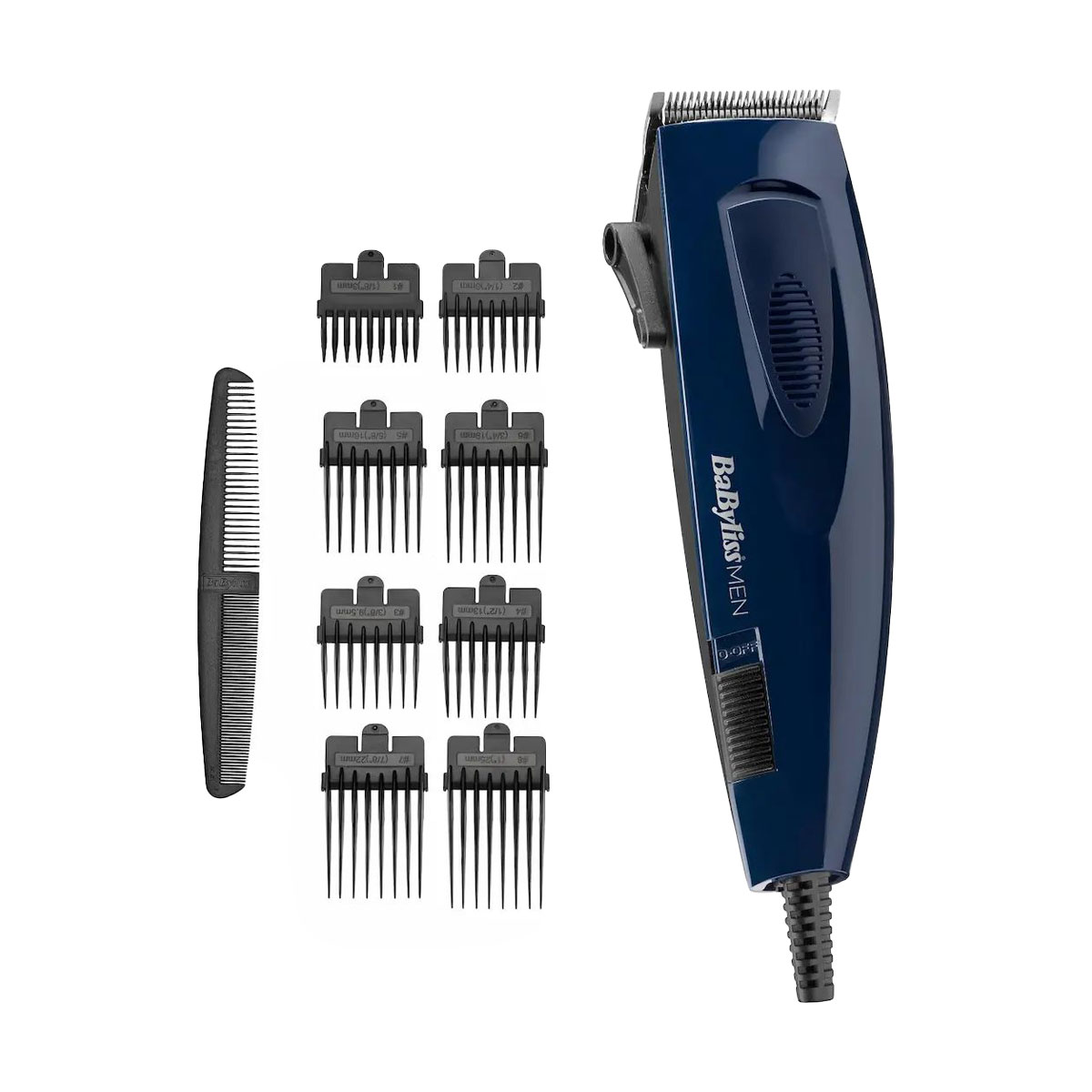 

Машинка для стрижки BaByliss MEN 8 насадок, синя (E695E)