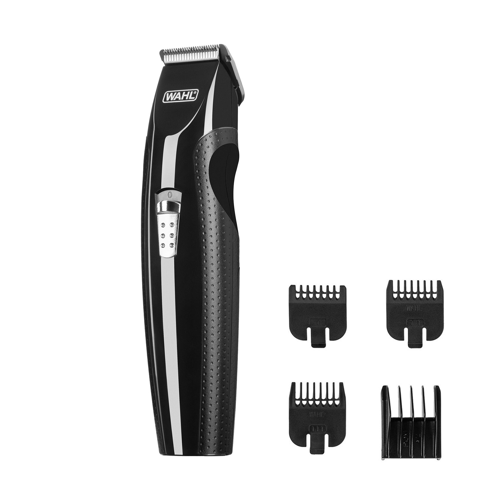 

Тример для бороди та вусів WAHL Mustache & Beard 4 насадки, з гребінцем та підставкою, чорний (05606-508)