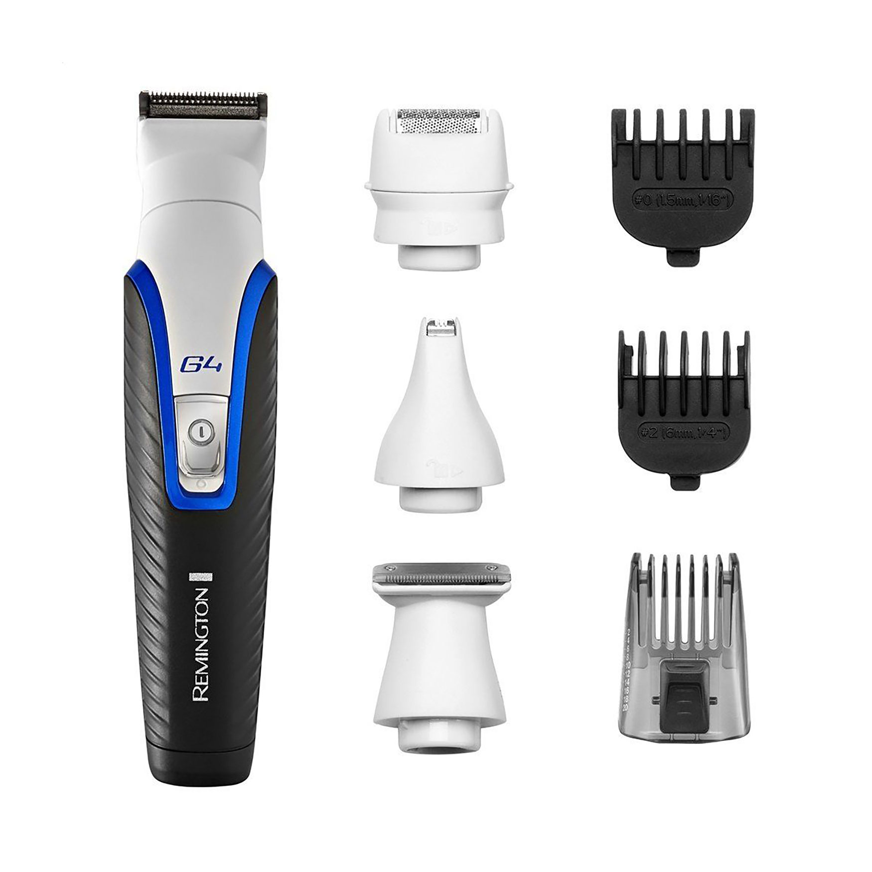 

Тример для бороди, вусів, голови, носа та тіла Remington G4 Graphite Series 7 насадок, чорно-білий (PG4000)