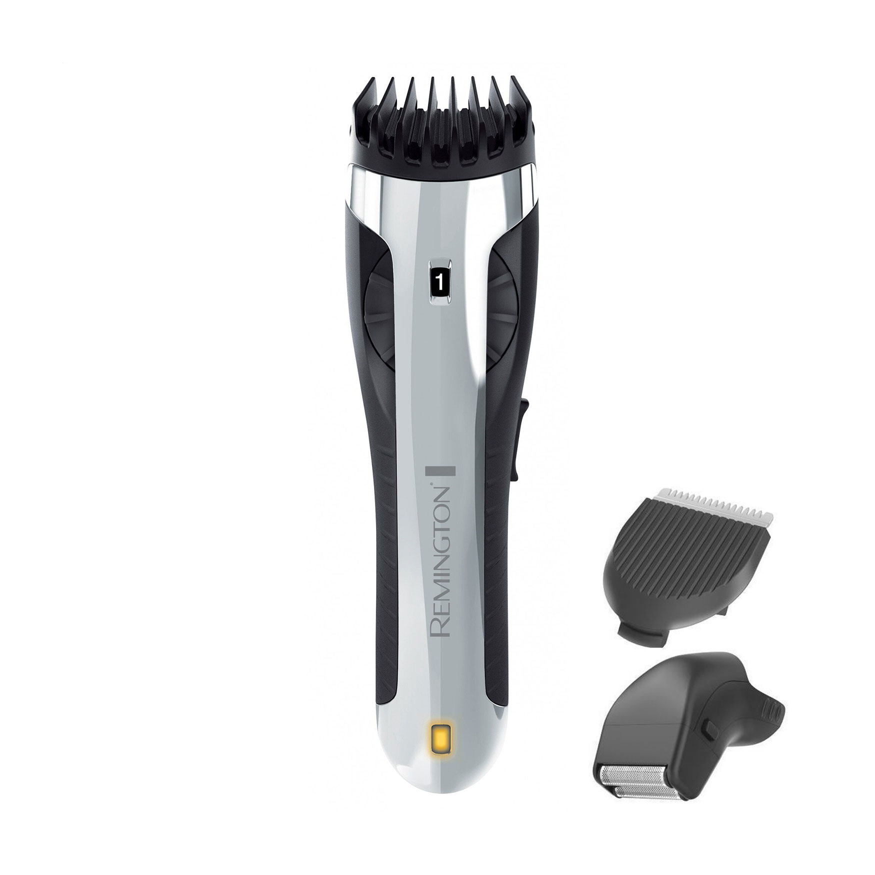 

Тример для тіла Remington Bodyguard Body Hair Trimmer 2 насадки, чорно-сріблястий (BHT2000A)