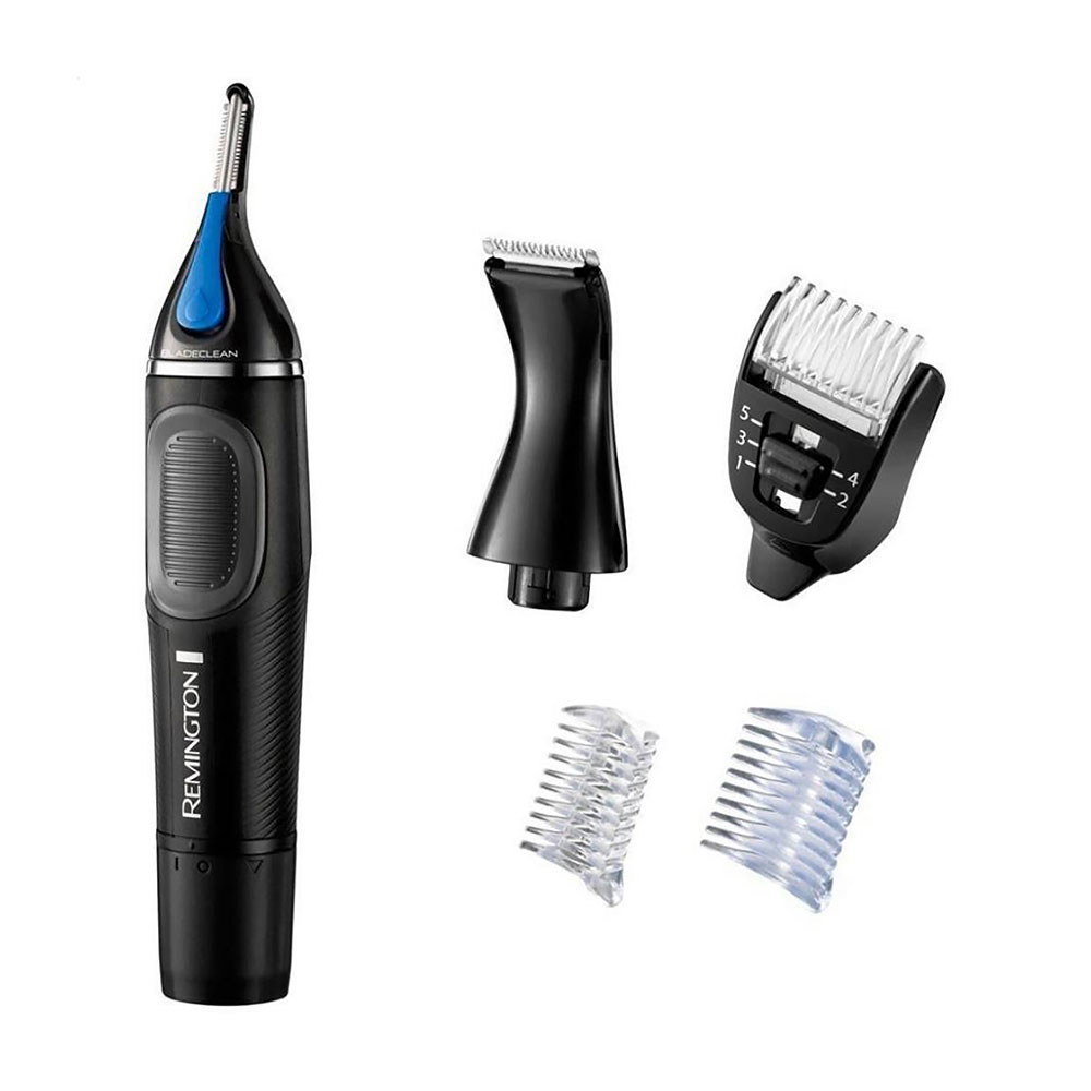 

Тример для носа та вух Remington Nano Series Lithium 4 насадки, чорно-синій (NE3870)