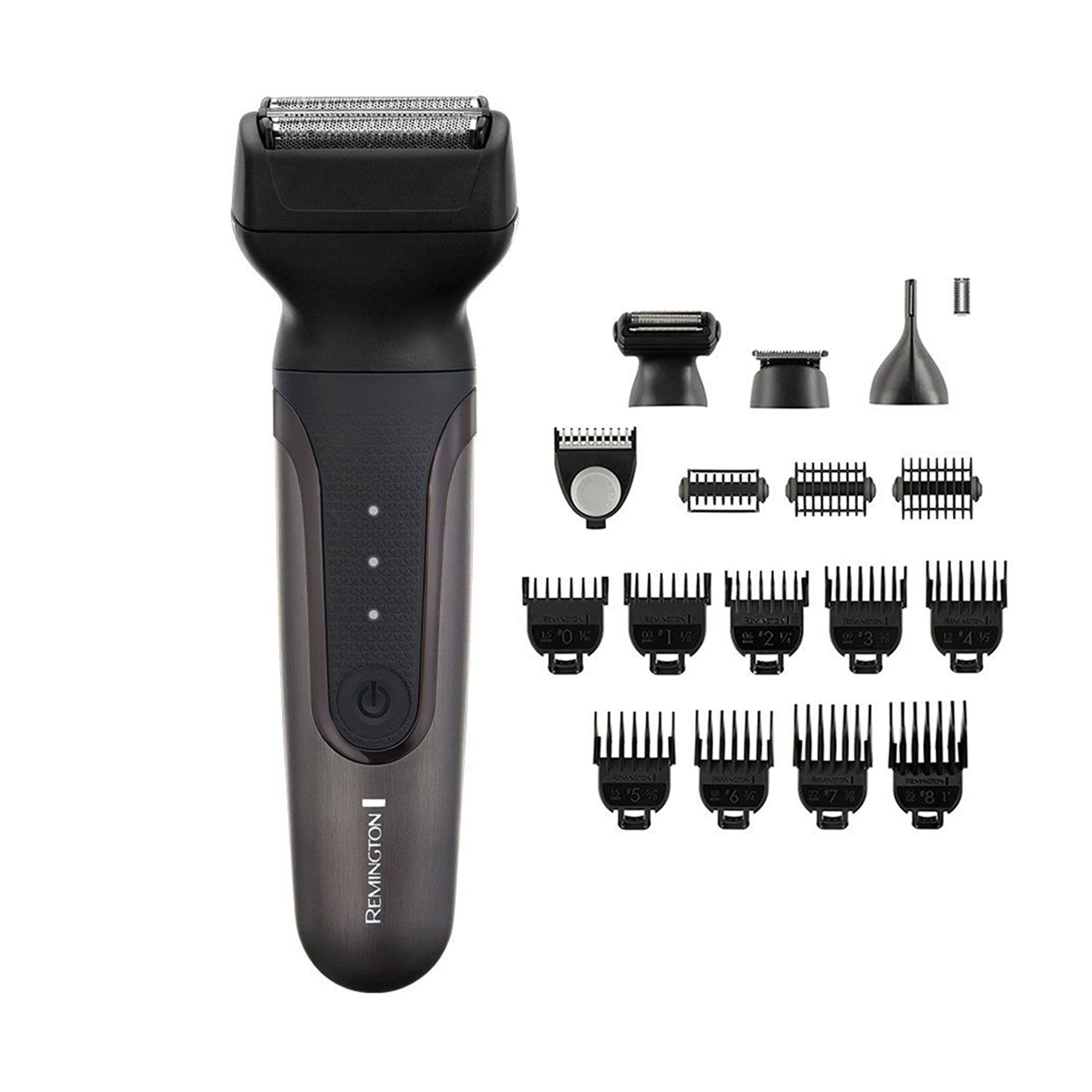 

Тример для бороди, вусів, голови та тіла Remington One 18 насадок, чорний (PG780)