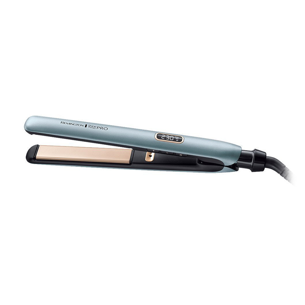 

Вирівнювач для волосся Remington Shine Therapy PRO, з дисплеєм, блакитний (S9300)