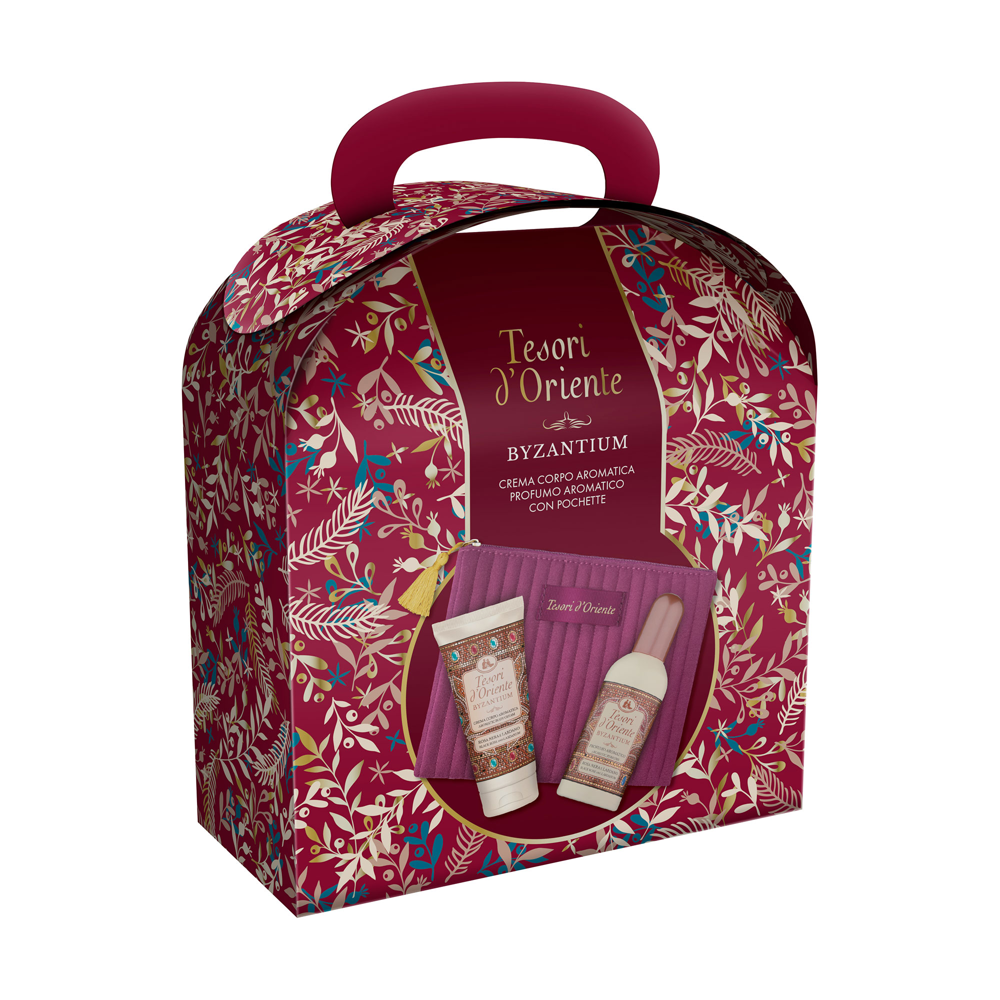 

Подарунковий набір Tesori d'Oriente Візантія (парфумована вода, 100 мл + крем для тіла, 75 мл + косметичка)