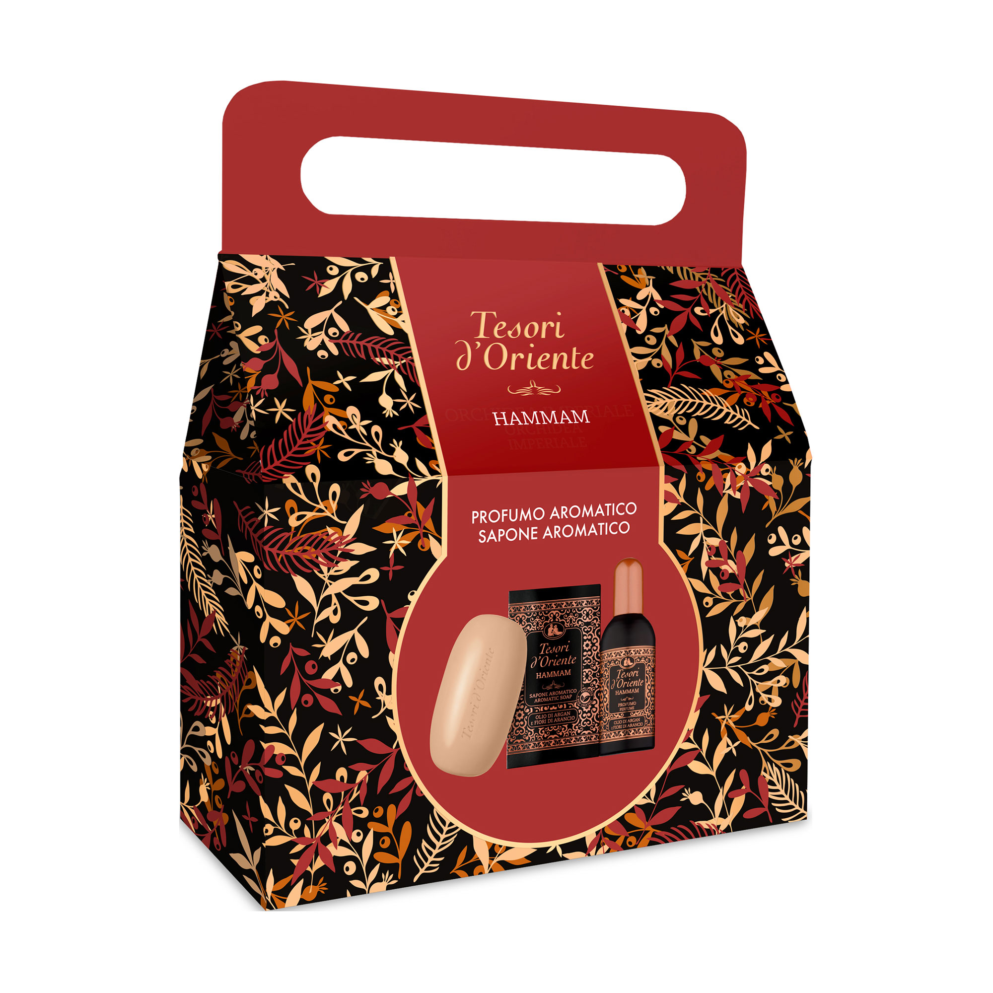 

Подарунковий набір Tesori d'Oriente Хамам (парфумована вода, 100 мл + тверде мило, 125 г)