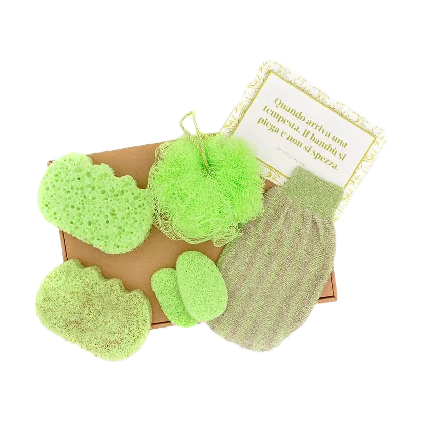 

Набір MARTINI SPA Bamboo (масажна рукавичка, 1 шт + спонжі для очищення обличя, 2 шт + сітчаста мочалка, 1 шт + масажні мочалки, 2 шт) (7810WEB)