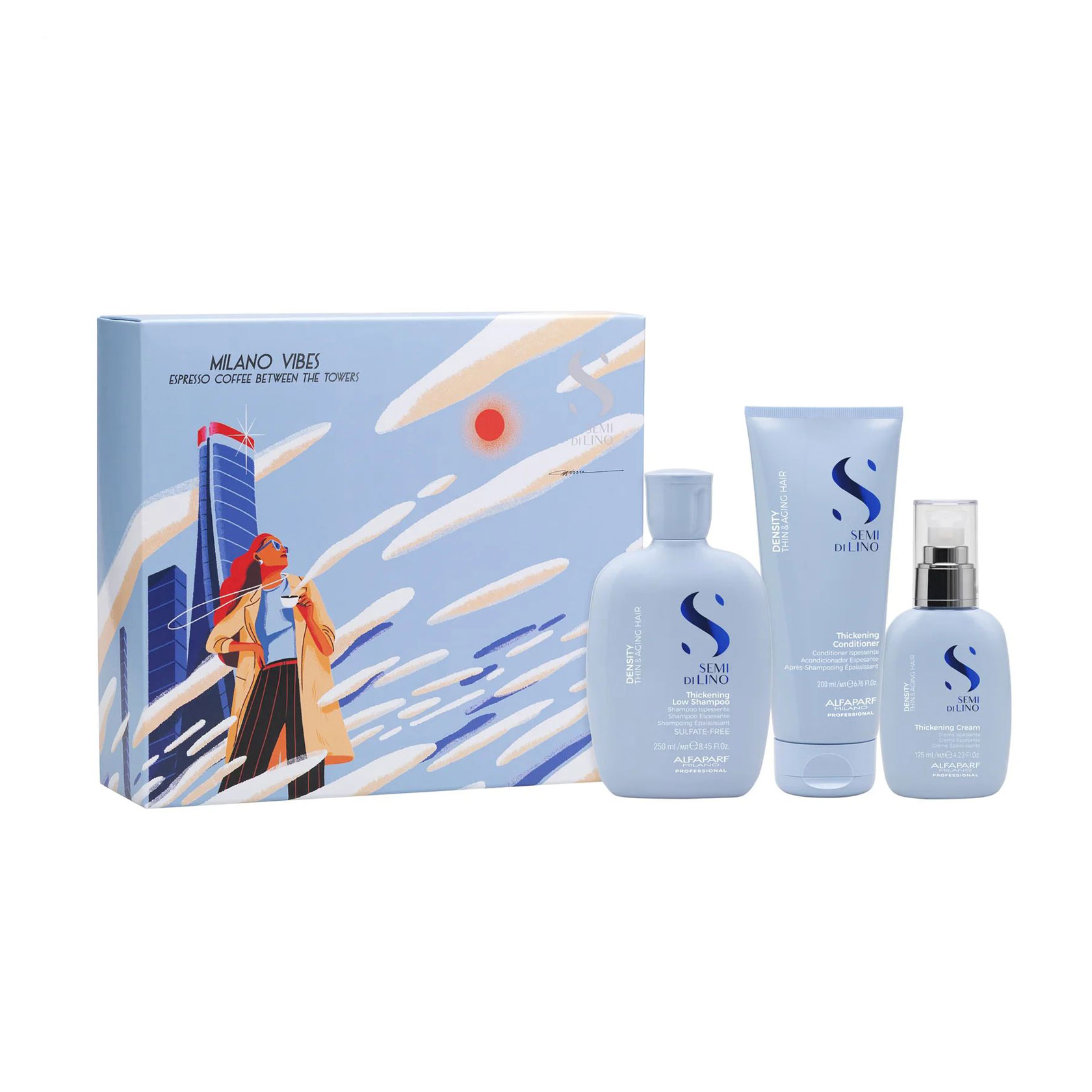 

Набір для волосся Alfaparf Semi Di Lino Density Set (шампунь, 250 мл + кондиціонер, 200 мл + крем, 125 мл)