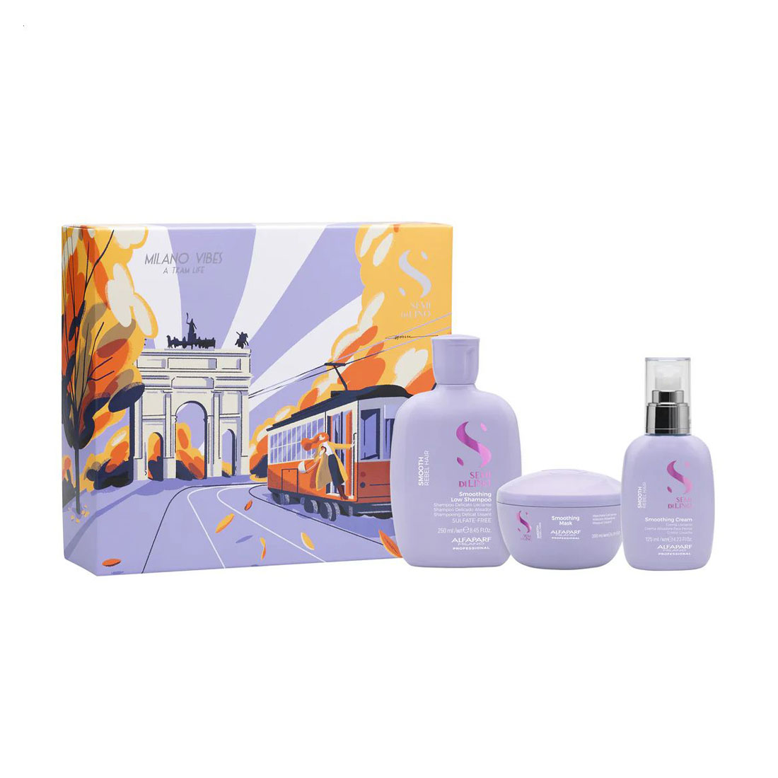 

Набір для волосся Alfaparf Semi Di Lino Smooth Set (шампунь, 250 мл + маска, 200 мл + крем, 125 мл)