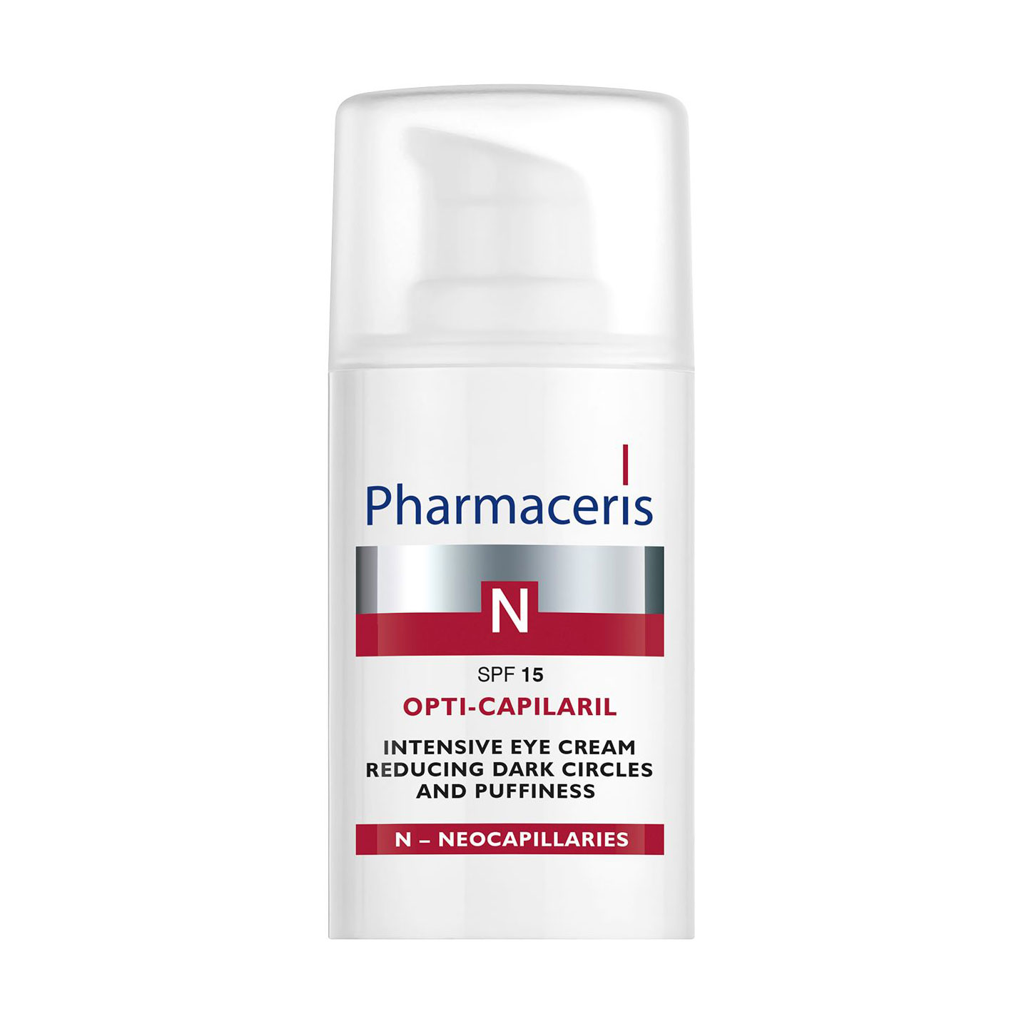 

Крем для шкіри навколо очей Pharmaceris N Opti-Capilaril Intensive Eye SPF 15 Cream проти набряків та темних кіл, 15 мл