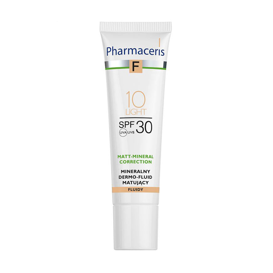 

Мінеральний матувальний флюїд для обличчя Pharmaceris F Mineral Mattifying Fluid Dermo-Foundation SPF 30, 10 Light, 30 мл