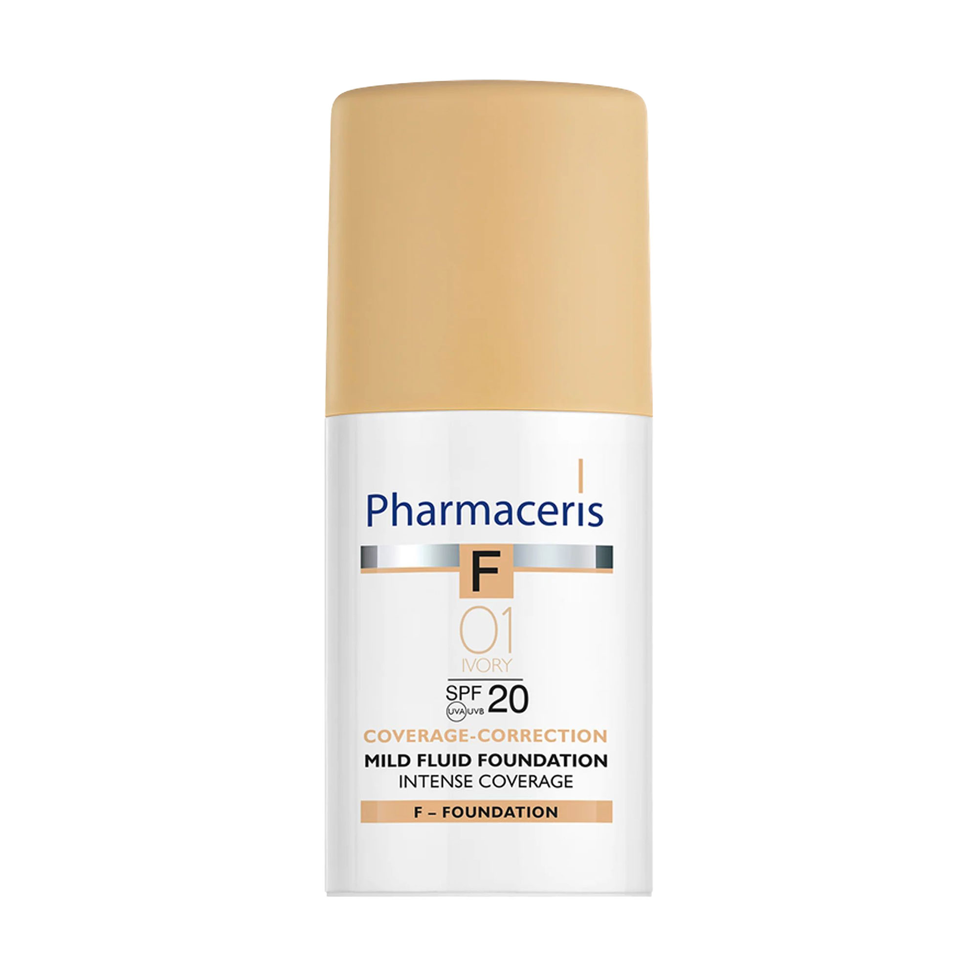 

Тональний крем для обличчя Pharmaceris F Intense Coverage Mild Fluid Foundation SPF 20, 01 Ivory, 30 мл