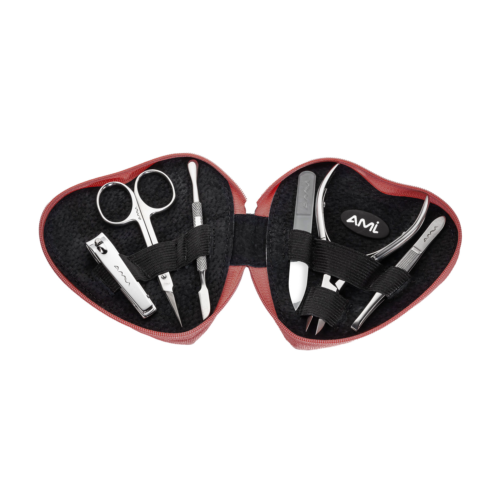 

Манікюрний набір АМІ Серце, бордо, 7 предметів (1016)