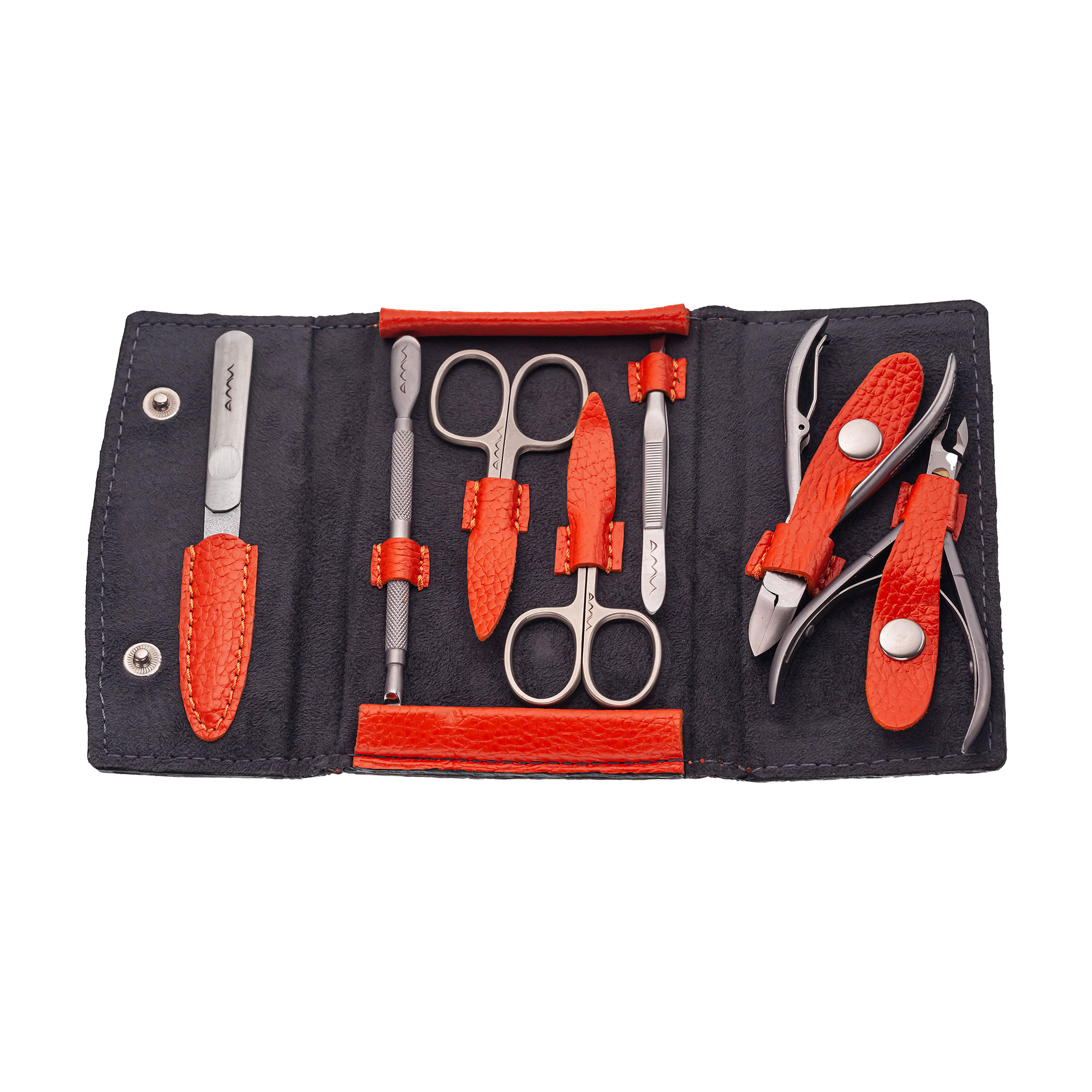 

Манікюрний набір АМІ Premium помаранчевий, 8 предметів (1020)