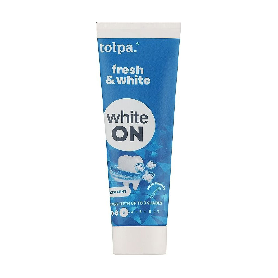 

Відбілювальна зубна паста Tolpa White On Fresh & White Toothpaste Сильна м'ята, 75 мл