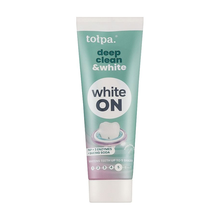 

Відбілювальна зубна паста Tolpa White On Deep Clean & White Toothpaste, 75 мл