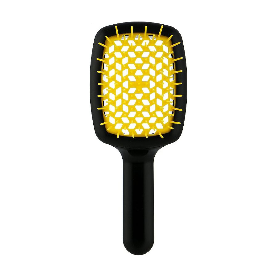 

Щітка для волосся Janeke Curvy M, 21.5*8.5 см, чорна з жовтою (SP508.A NG)