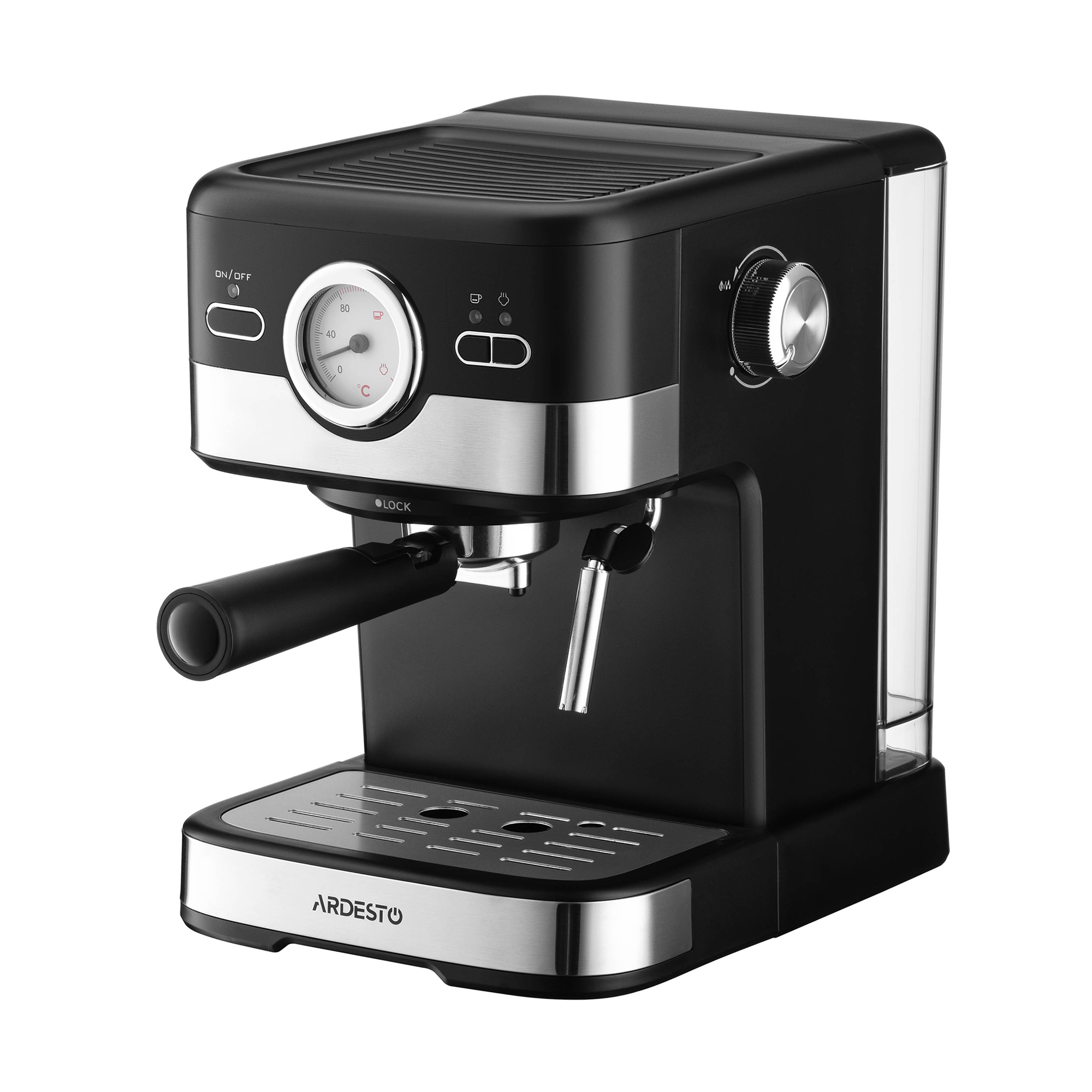 

Ріжкова кавоварка Ardesto чорно-срібляста, 1.5 л (YCM-E16B)