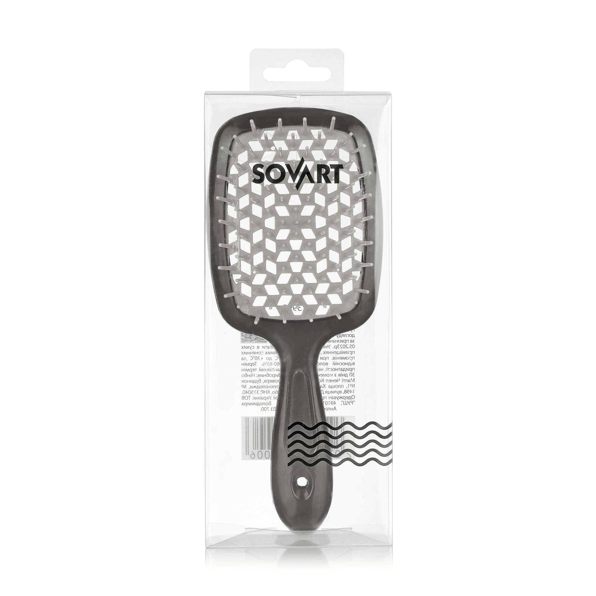 

Масажна щітка для волосся Sovart продувна, сіра, 1 шт